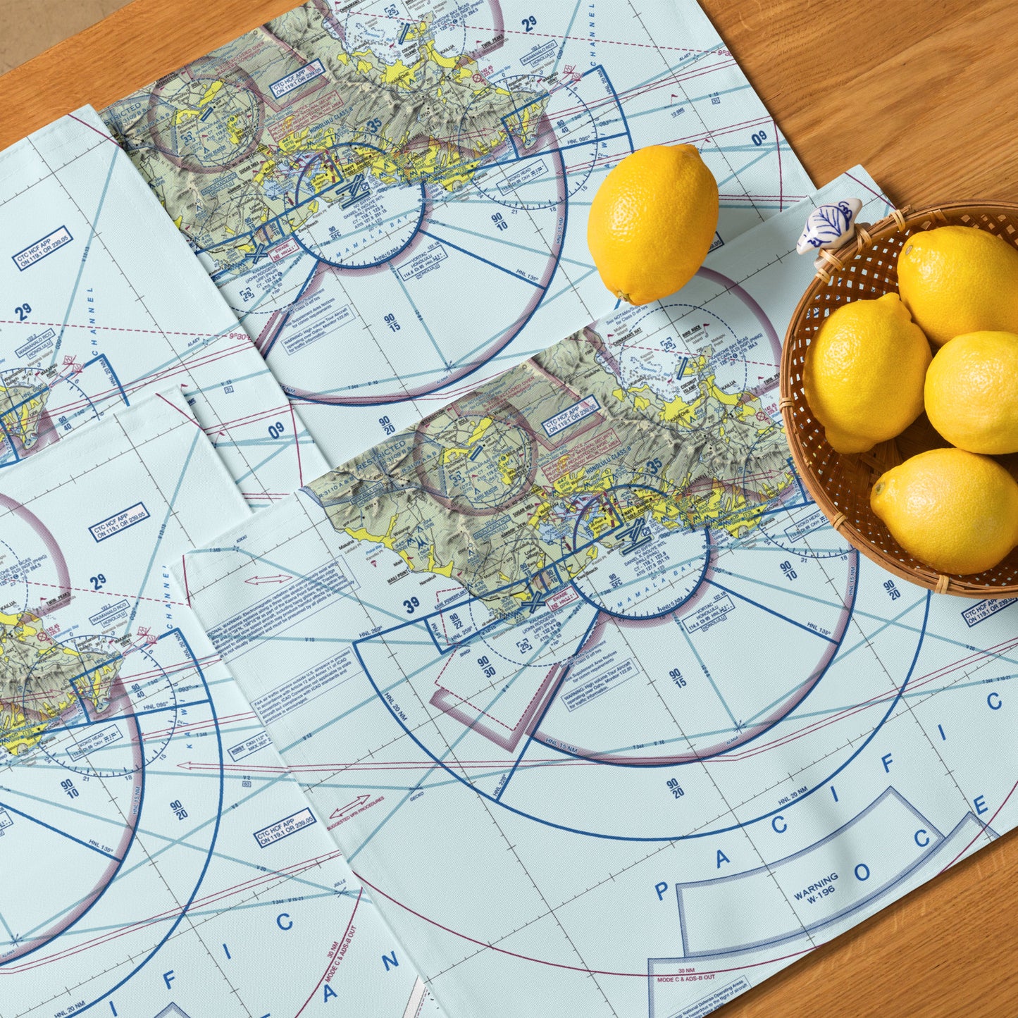 Honolulu Sectional Chart kitchen placemat set of 4