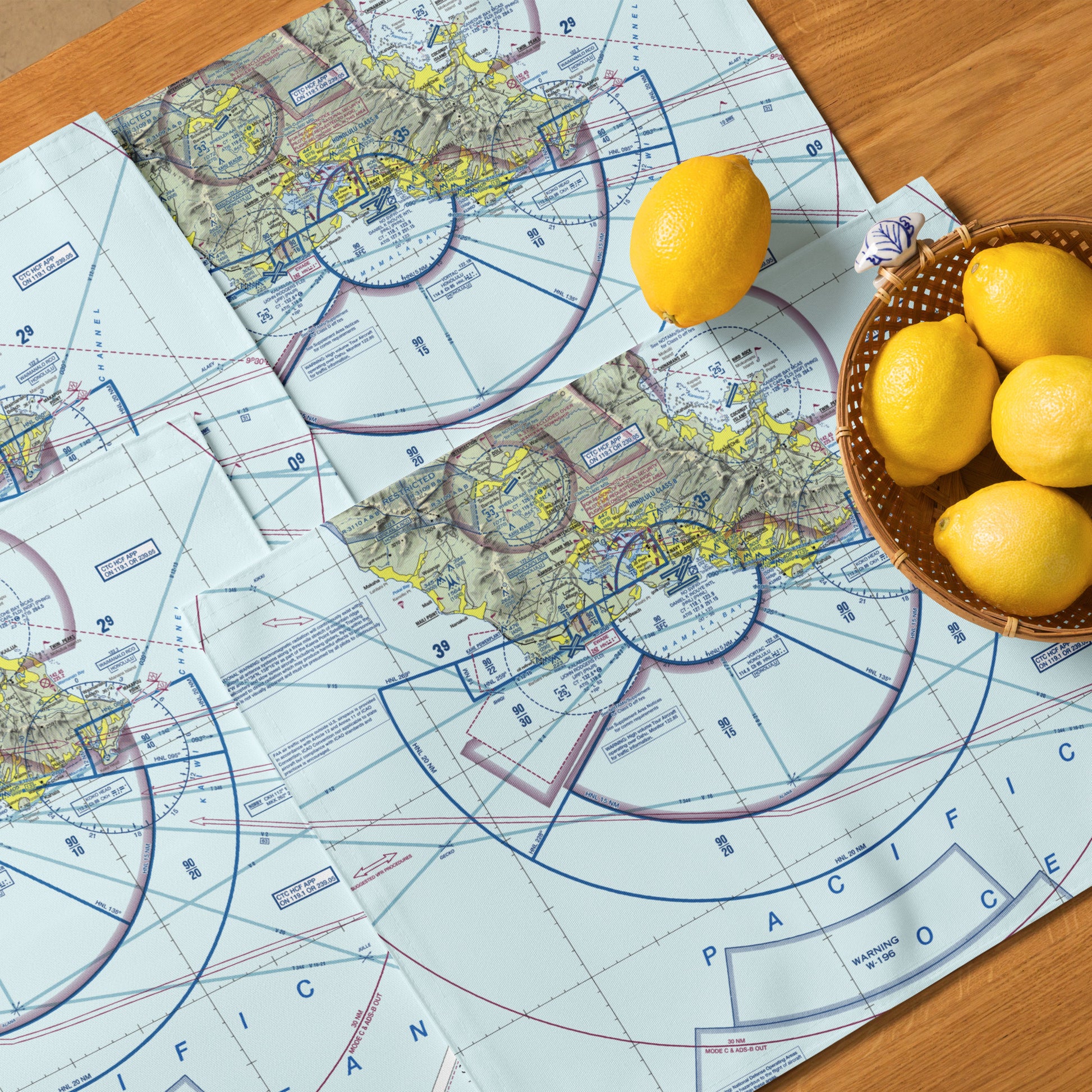 Honolulu Sectional Chart kitchen placemat set of 4