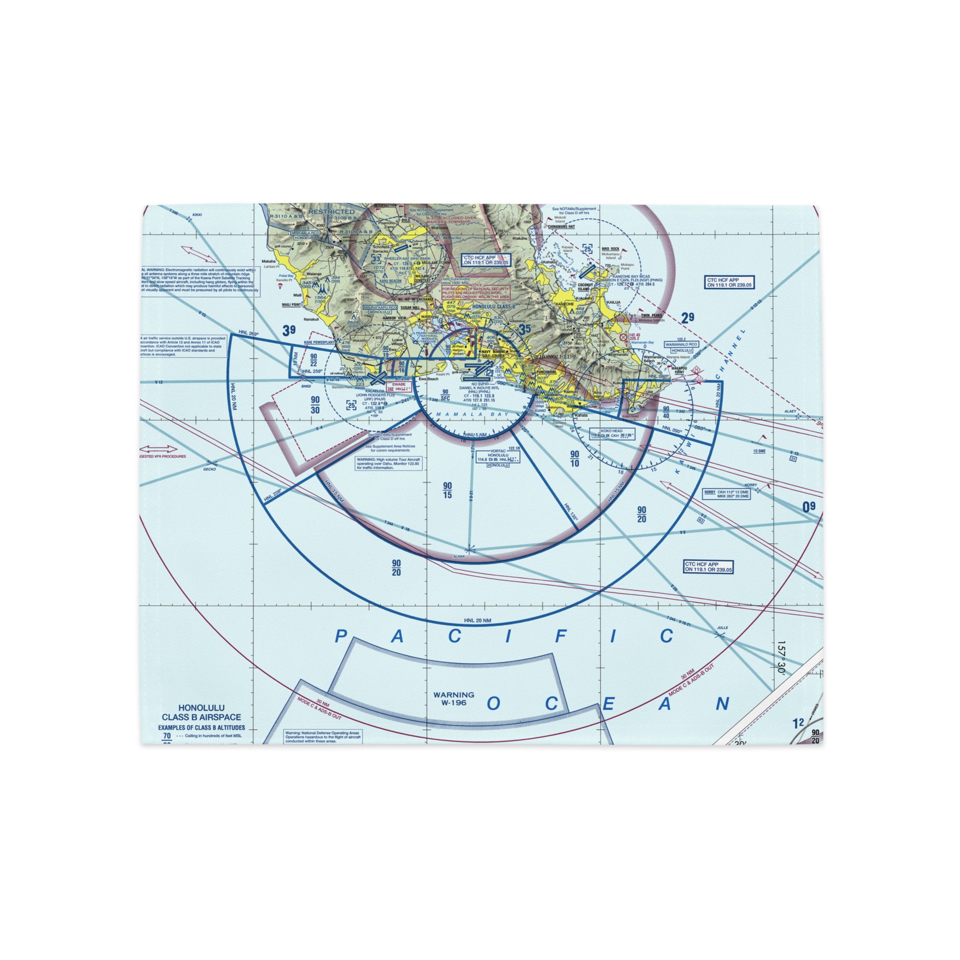 Honolulu Sectional Chart kitchen placemat set of 4