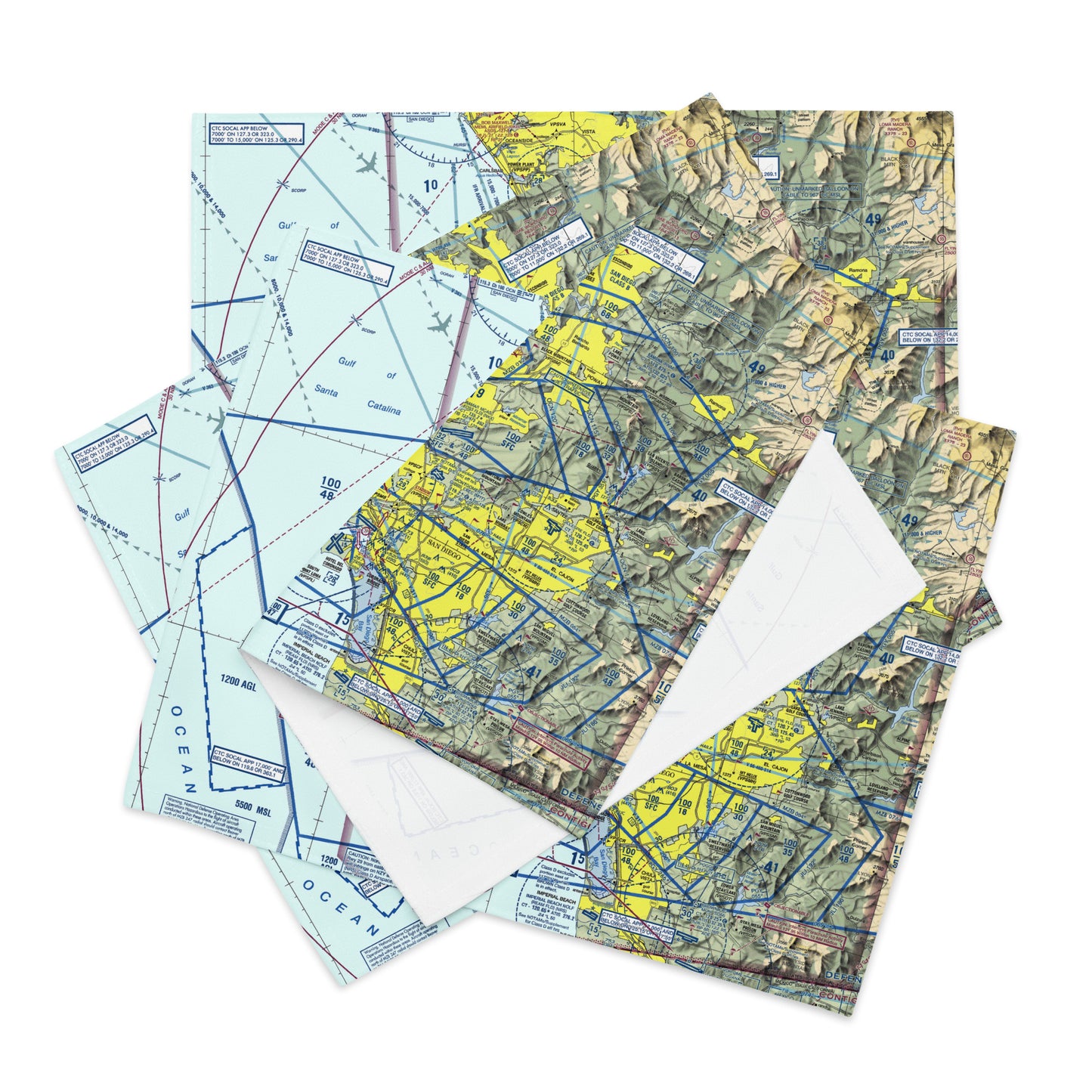 San Diego TAC Chart kitchen placemat set of 4