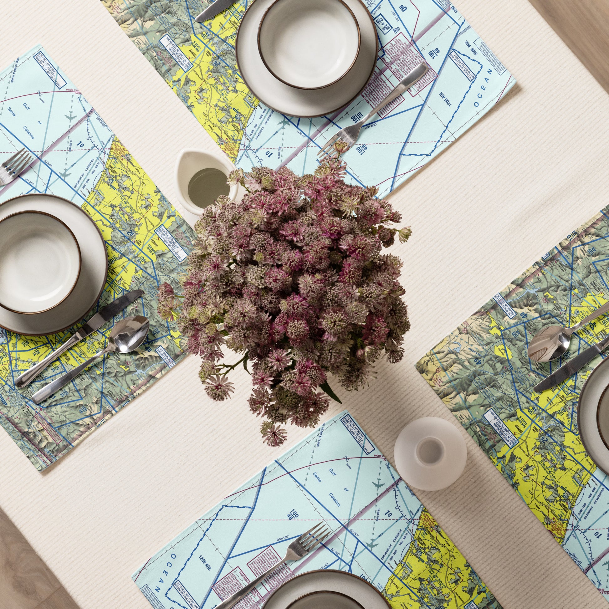San Diego TAC Chart kitchen placemat set of 4