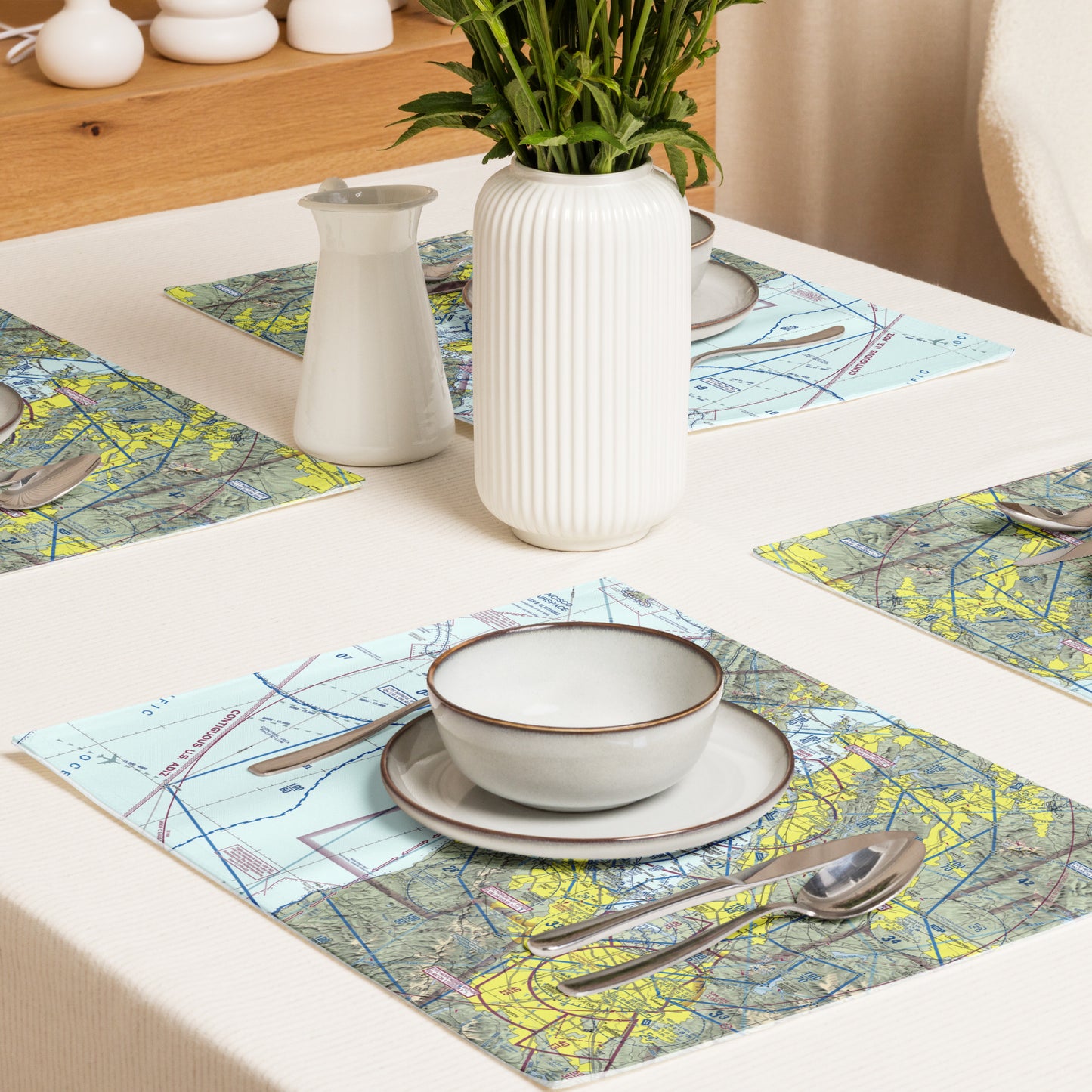 San Francisco TAC Chart kitchen placemat set of 4