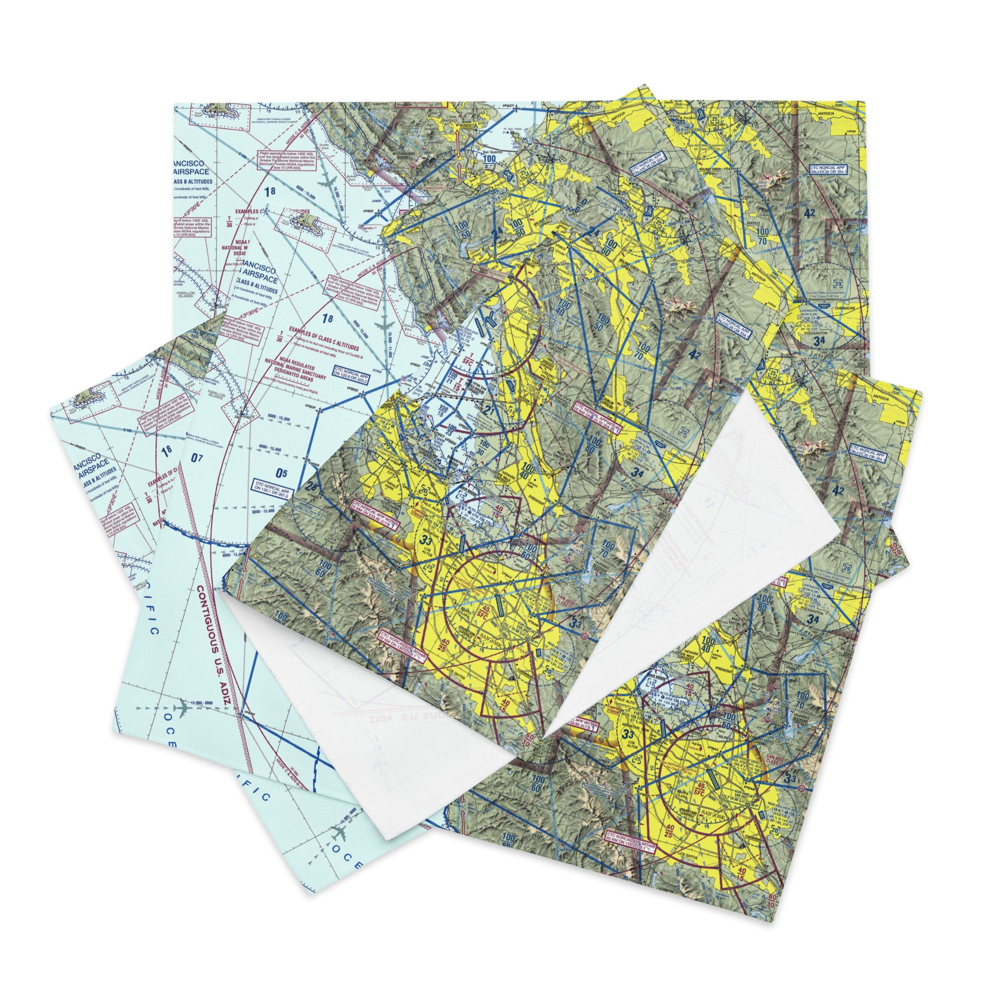 San Francisco TAC Chart kitchen placemat set of 4