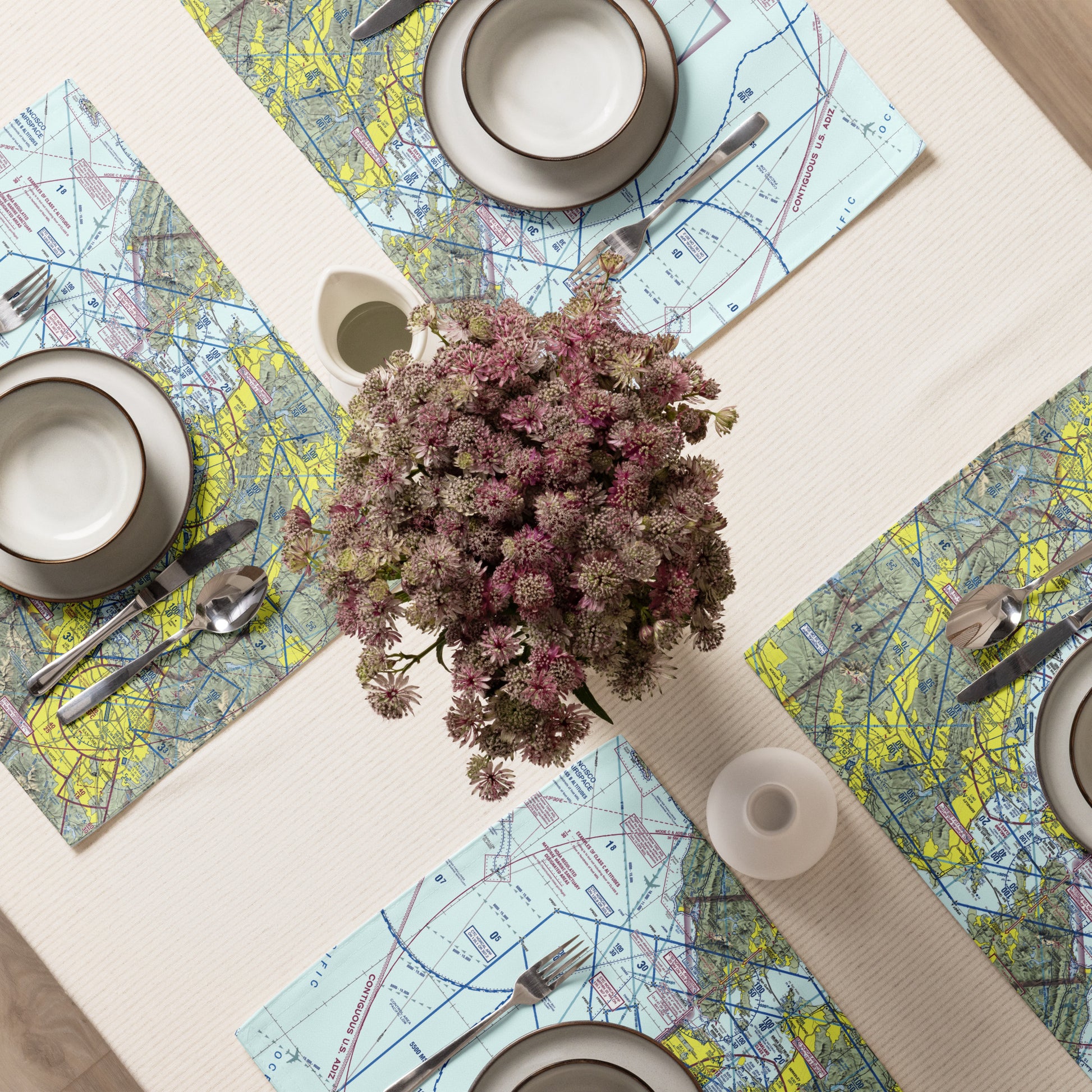 San Francisco TAC Chart kitchen placemat set of 4
