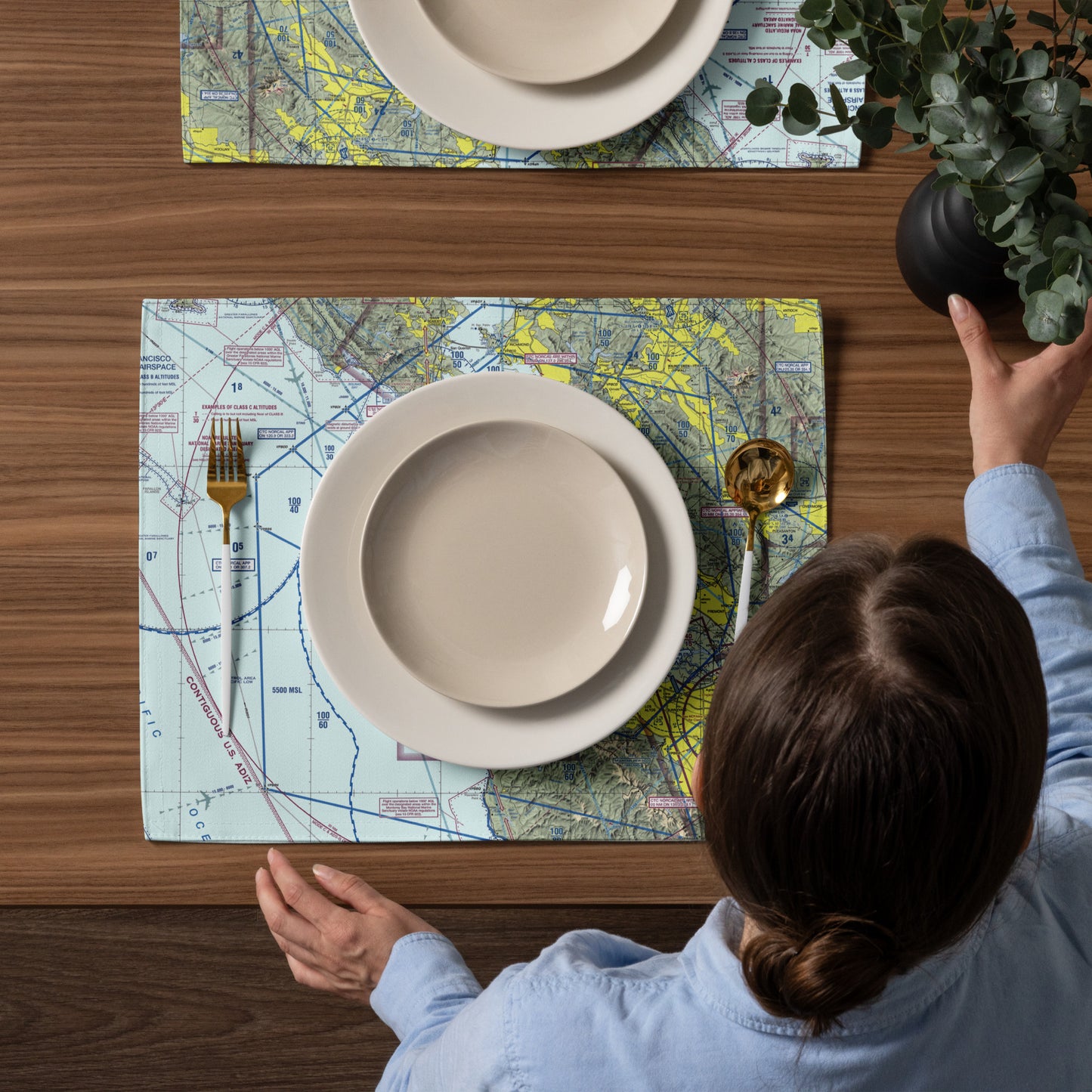 San Francisco TAC Chart kitchen placemat set of 4