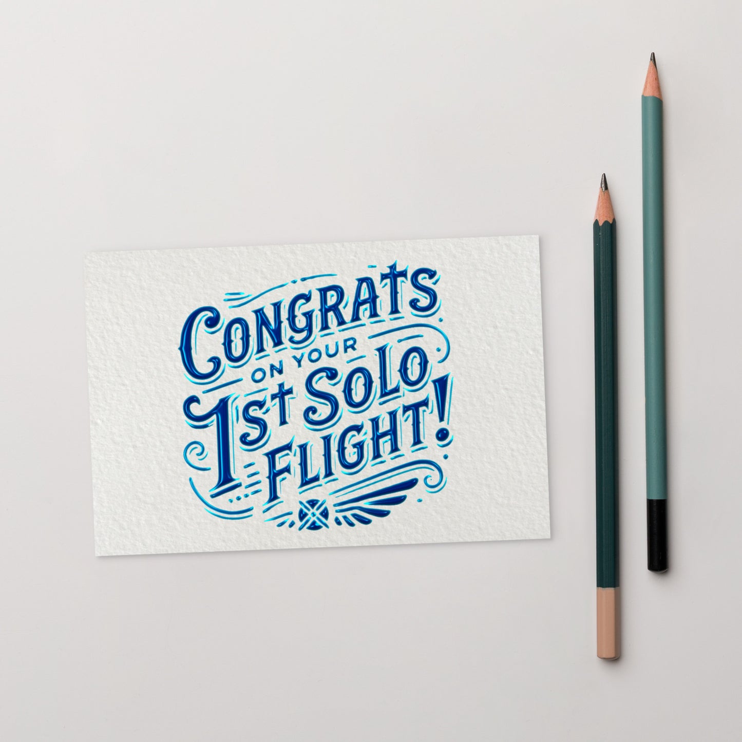 Congrats on your 1st Solo Flight! postcard (blue)