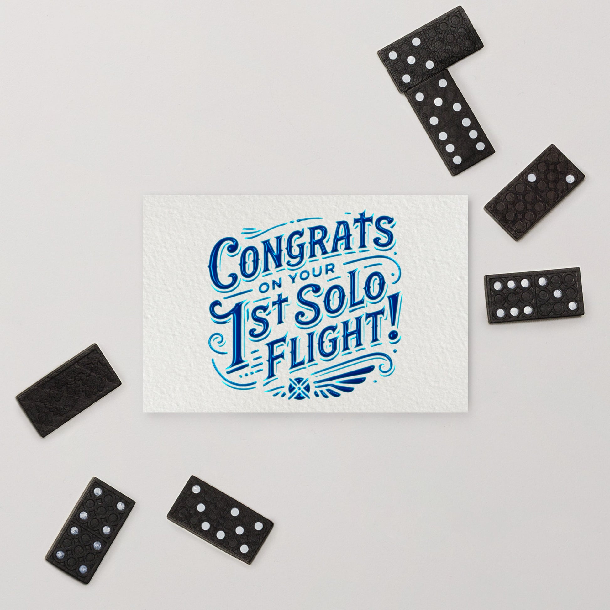 Congrats on your 1st Solo Flight! postcard (blue)