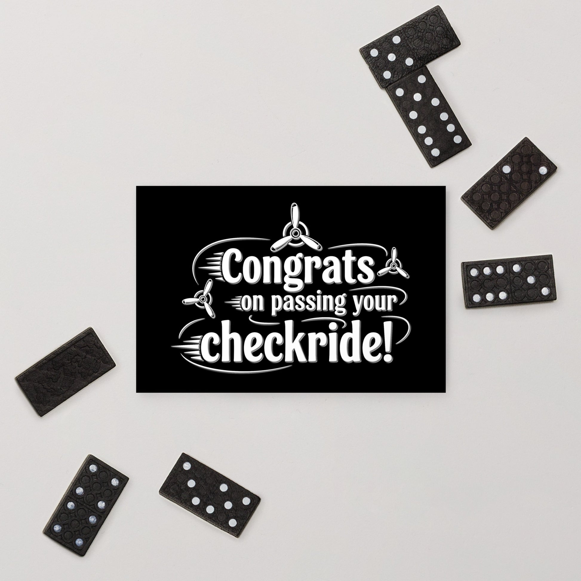 Congrats on passing your checkride! postcard (v3. white)