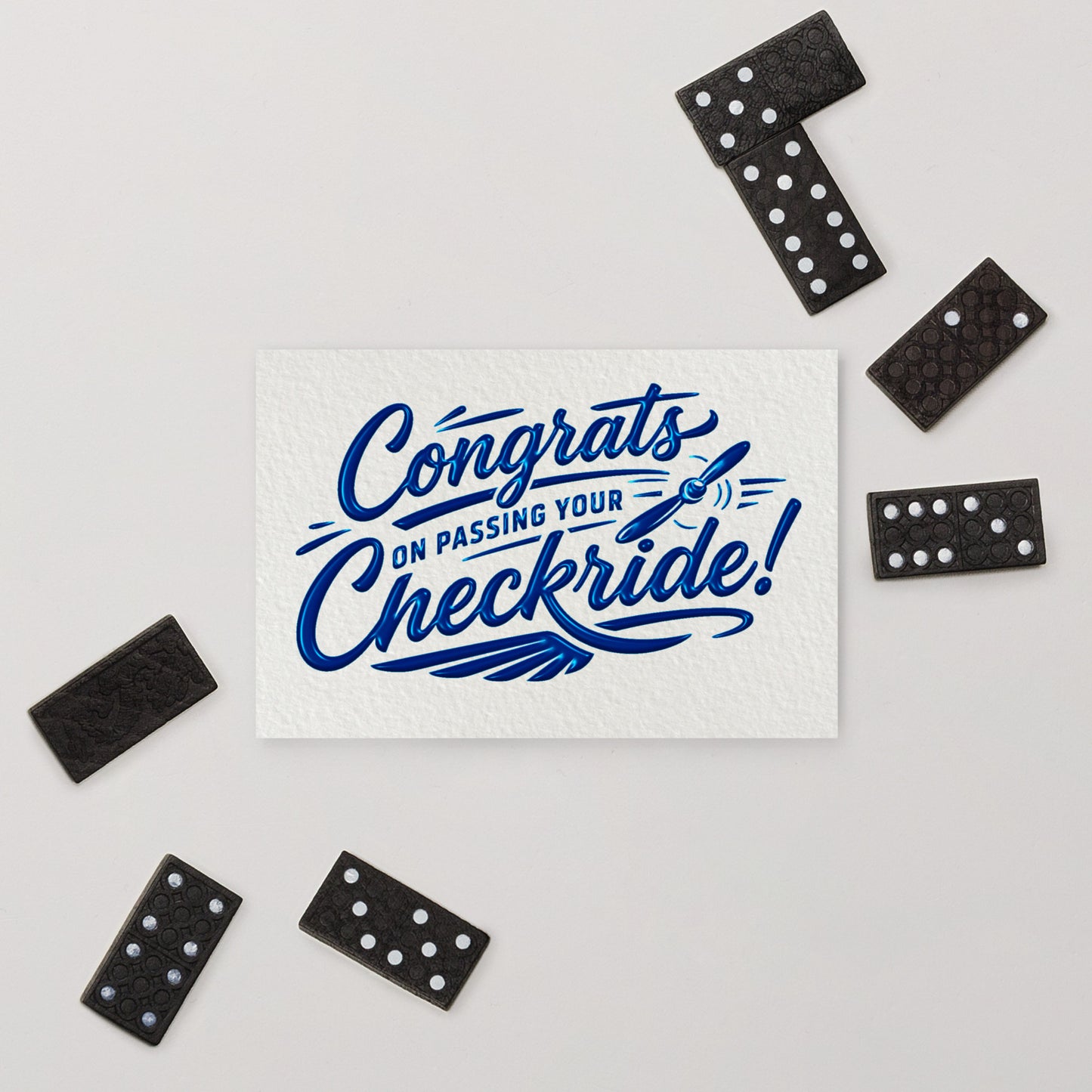 Congrats on passing your checkride! postcard (v4. blue)