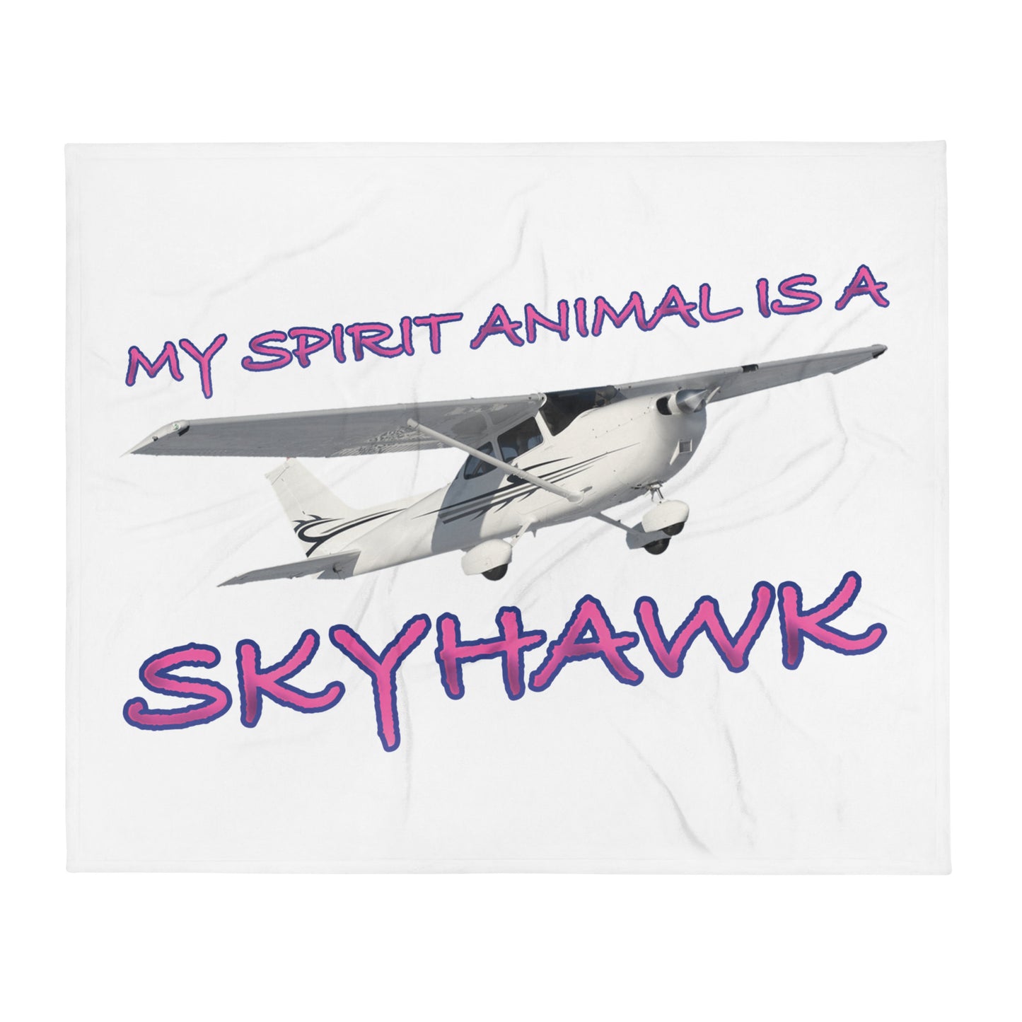My Spirit Animal is a Skyhawk throw blanket (pink)