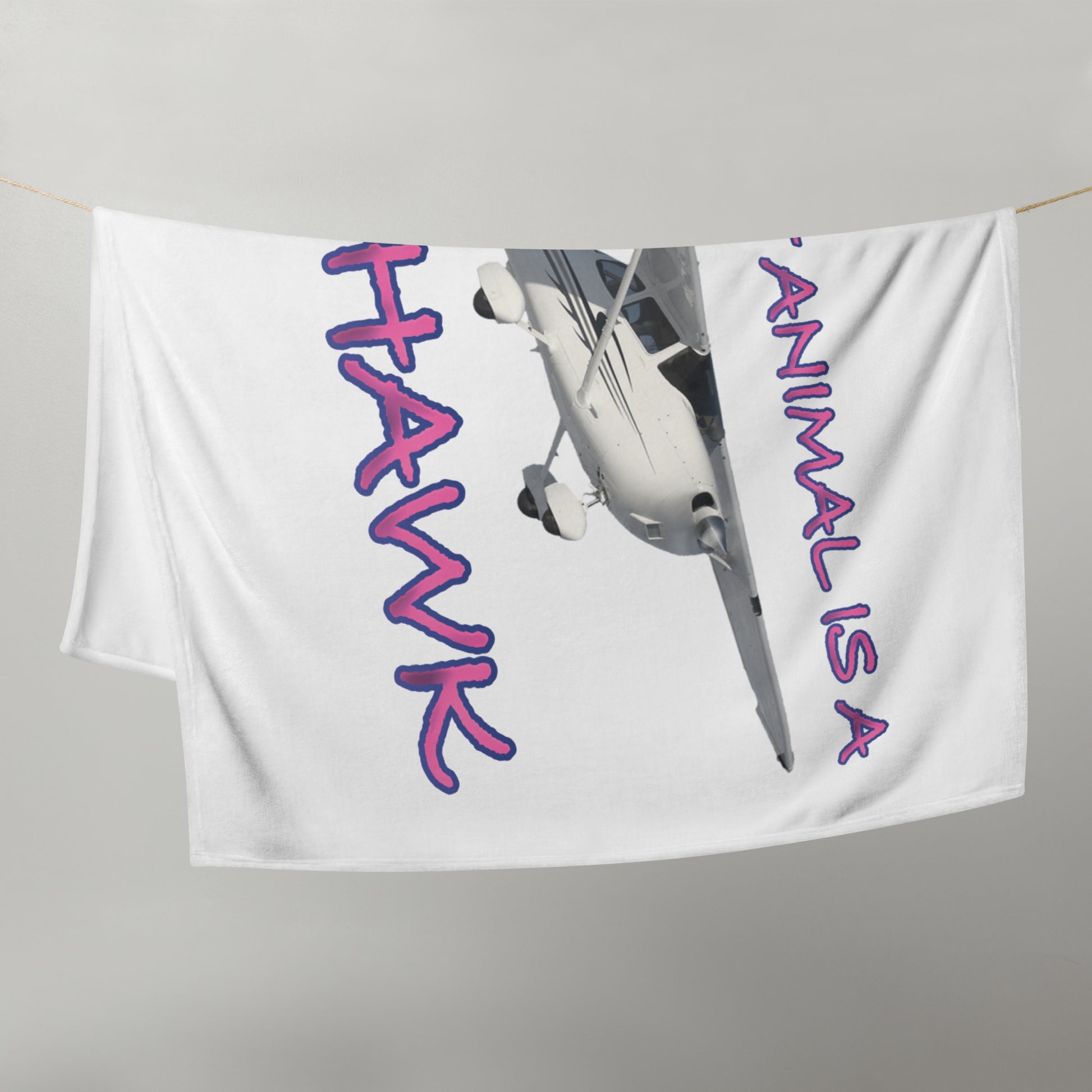 My Spirit Animal is a Skyhawk throw blanket (pink)
