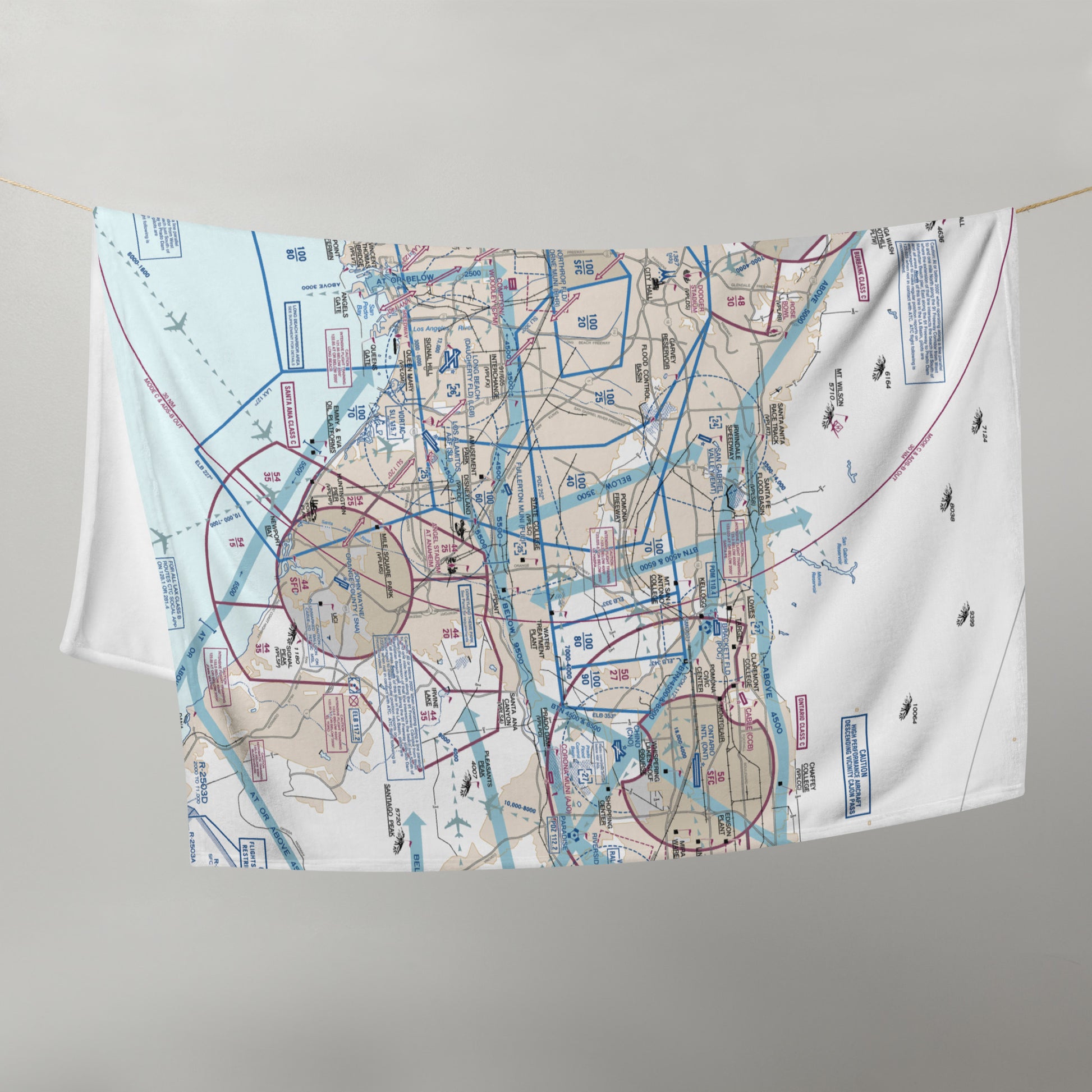 LAX Flyway Chart throw blanket