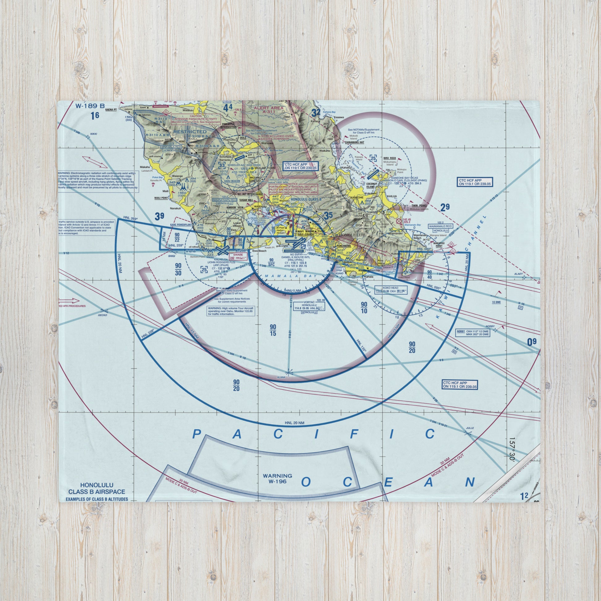 Honolulu Sectional Chart throw blanket