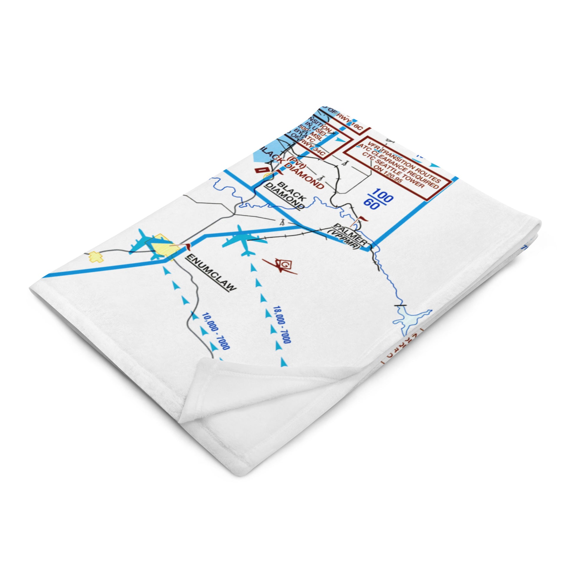 Seattle Flyway Chart throw blanket