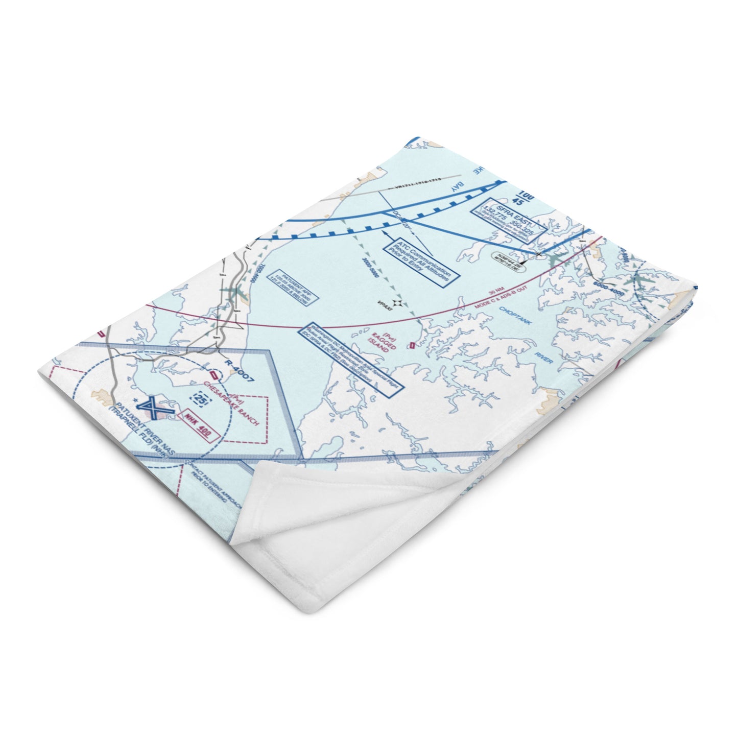 Baltimore-Washington Flyway Chart throw blanket