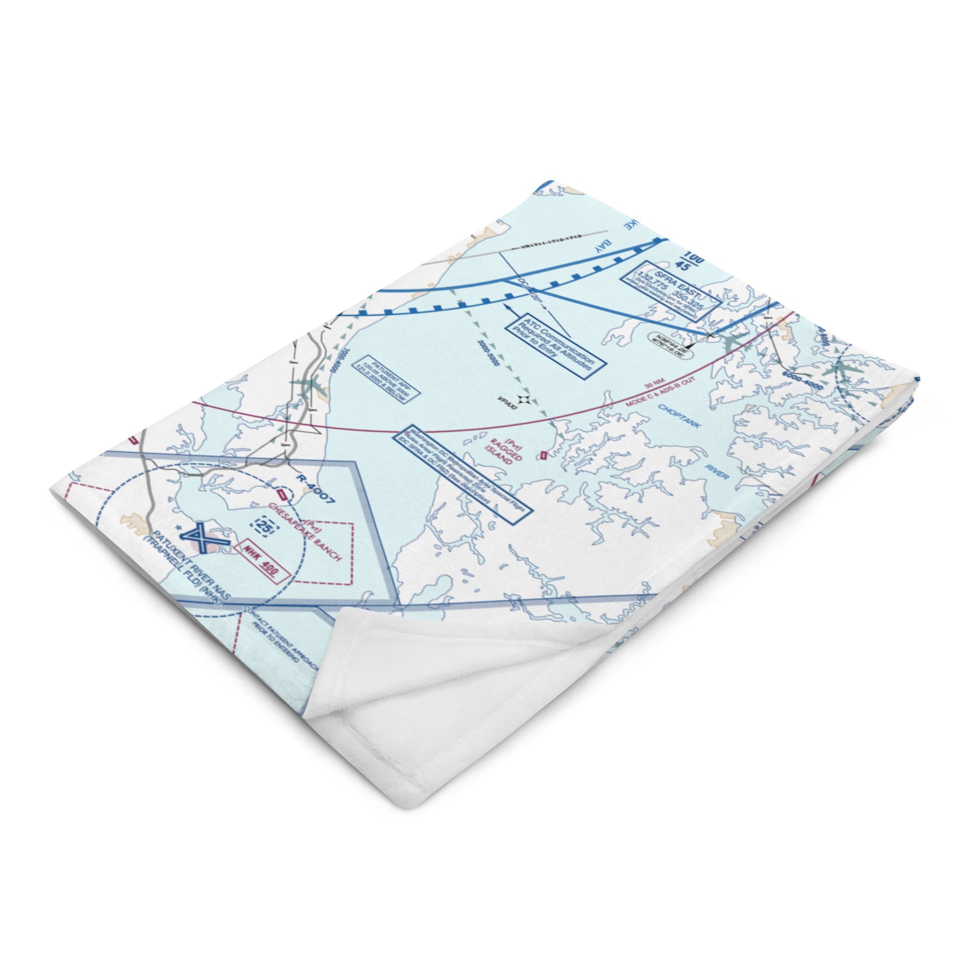 Baltimore-Washington Flyway Chart throw blanket