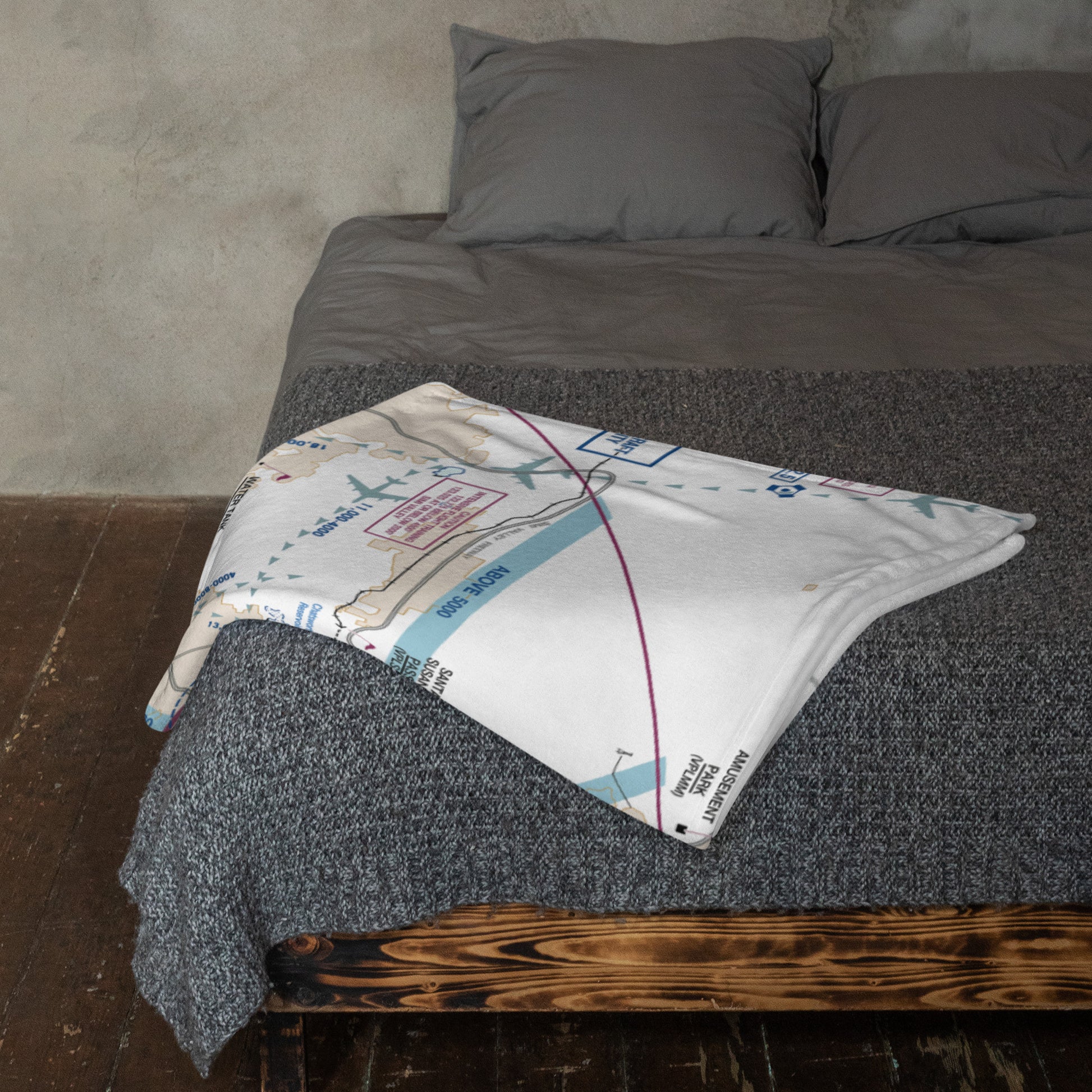 LAX Flyway Chart throw blanket