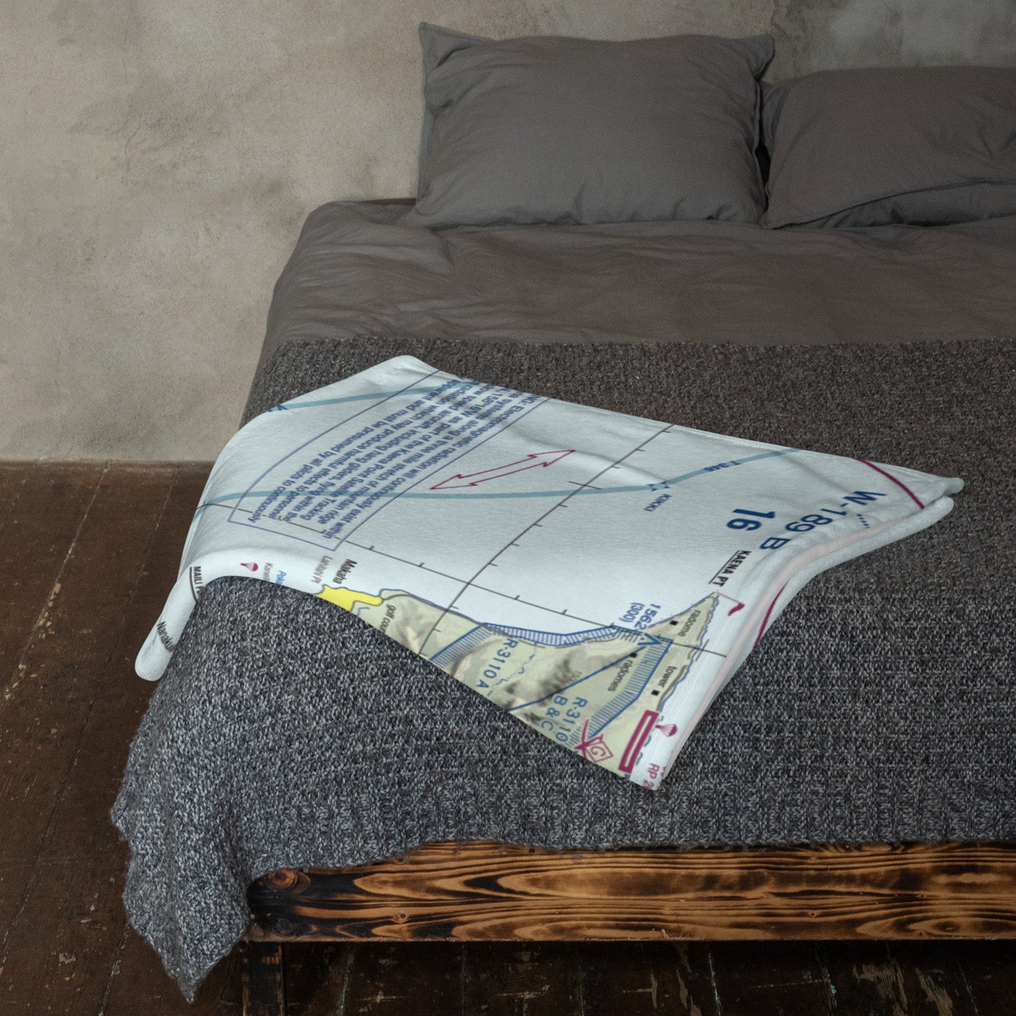 Honolulu Sectional Chart throw blanket