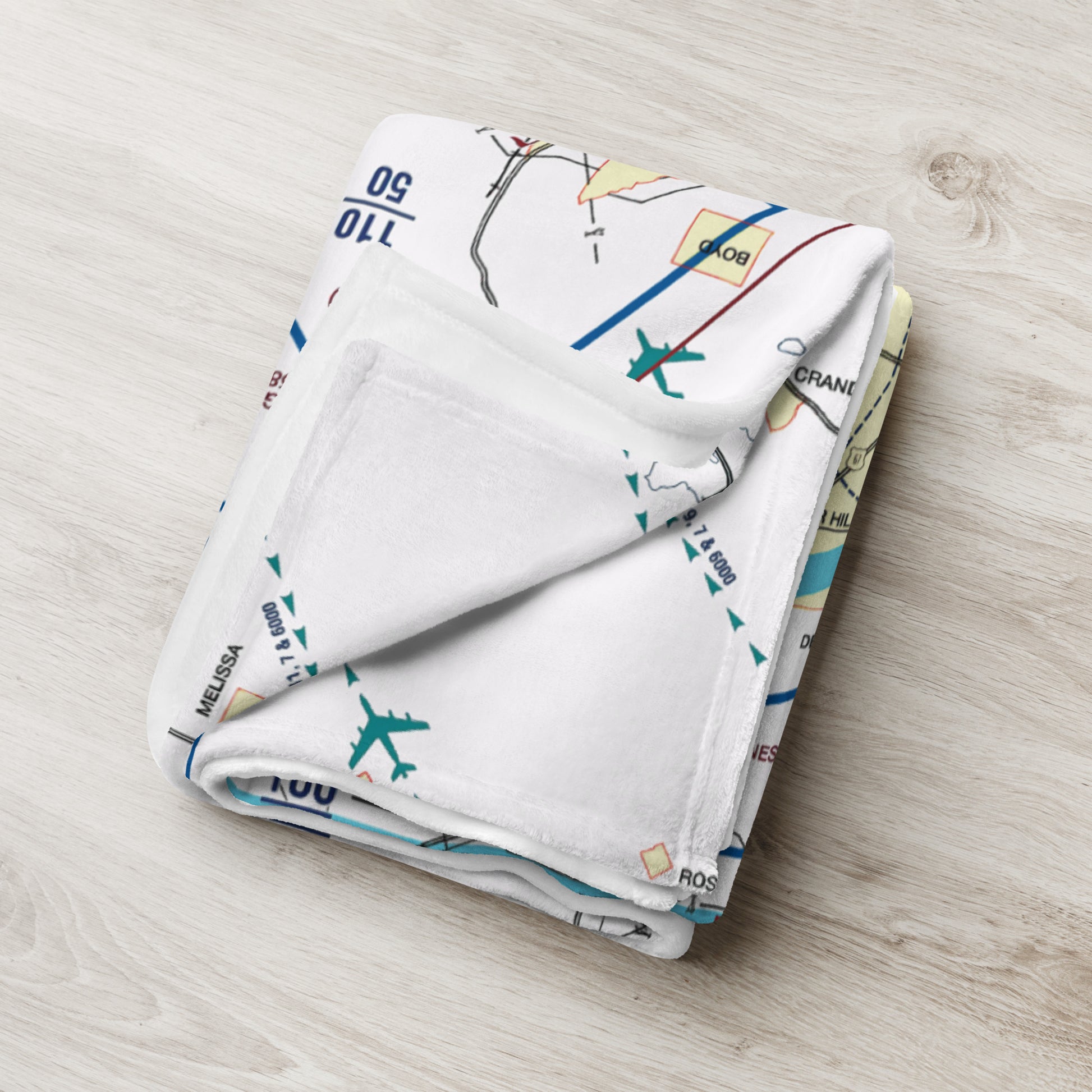 Dallas - Ft. Worth Flyway Chart throw blanket