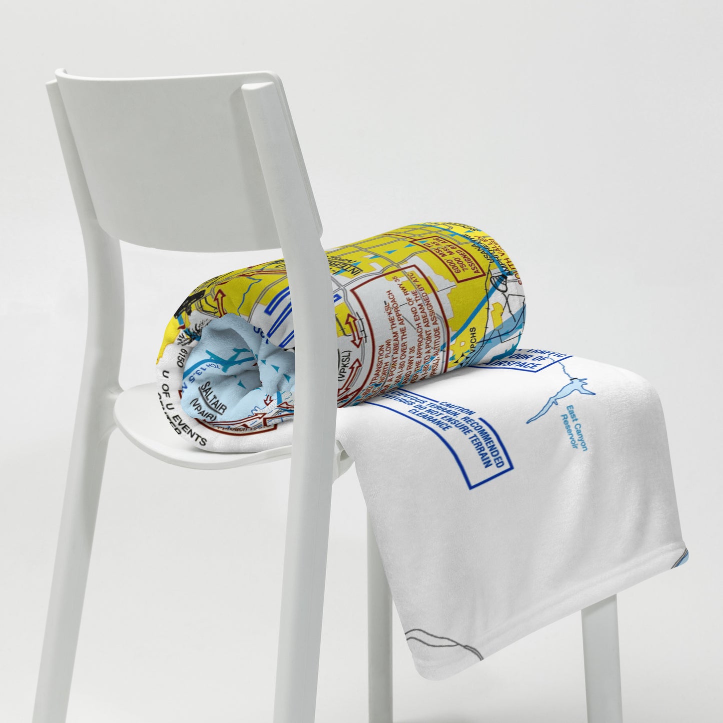 Salt Lake City Flyway Chart throw blanket