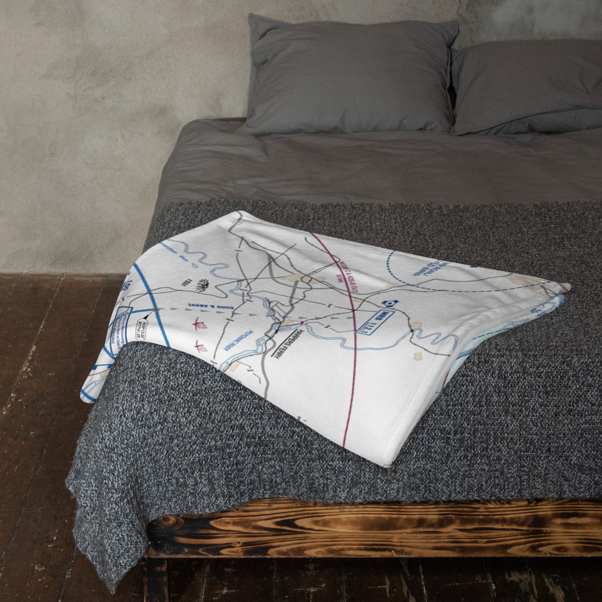 Baltimore-Washington Flyway Chart throw blanket