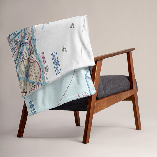 LAX Flyway Chart throw blanket