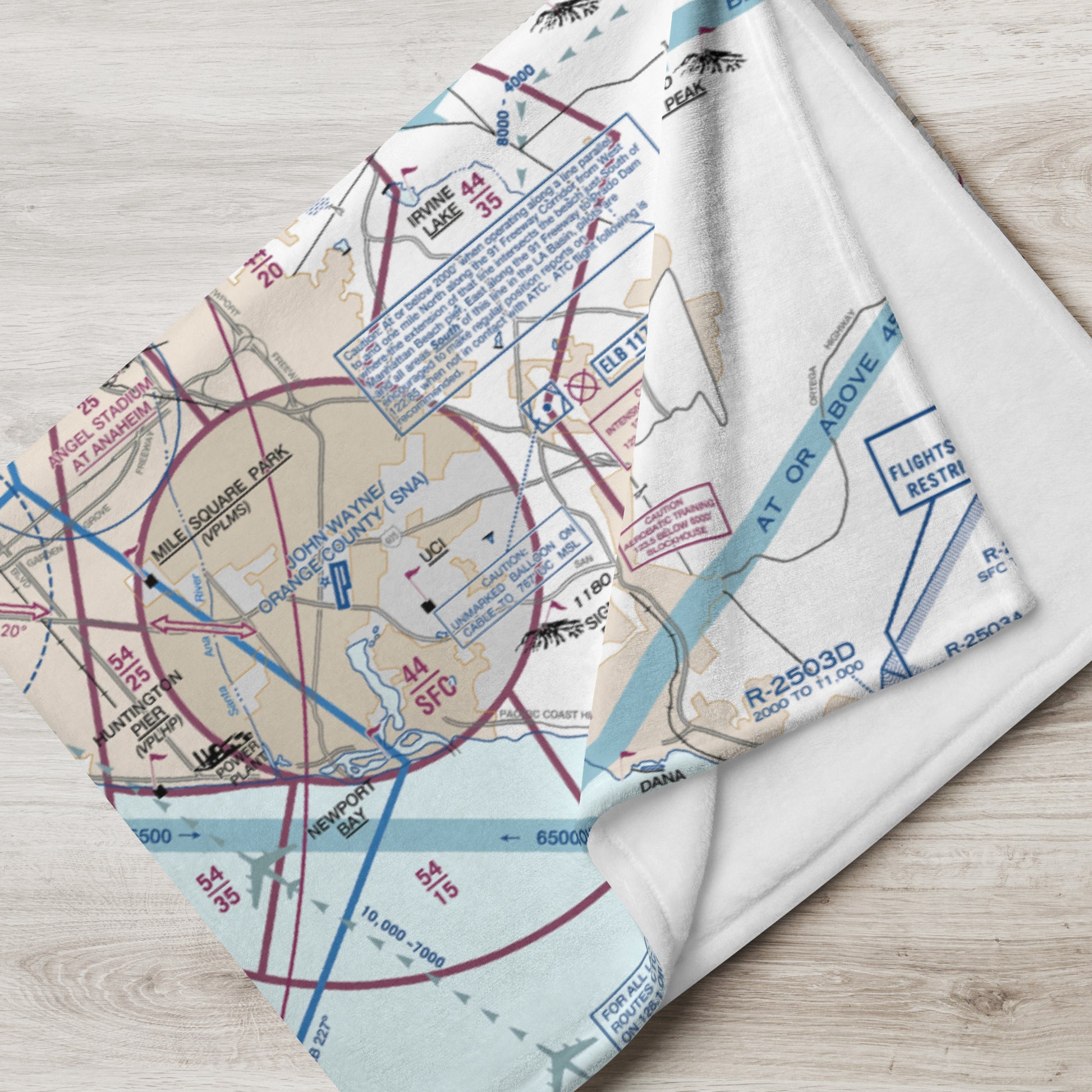 LAX Flyway Chart throw blanket