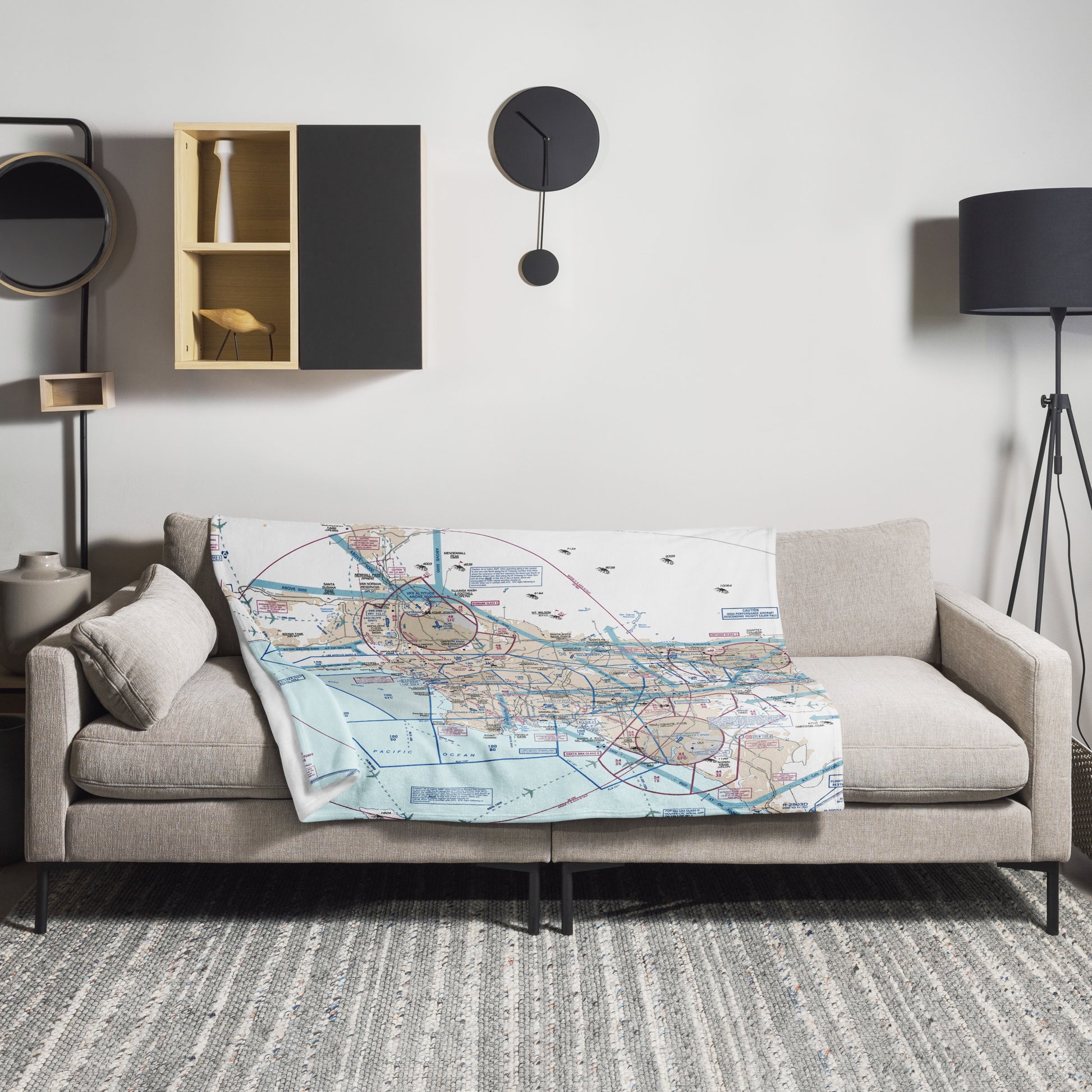 LAX Flyway Chart throw blanket
