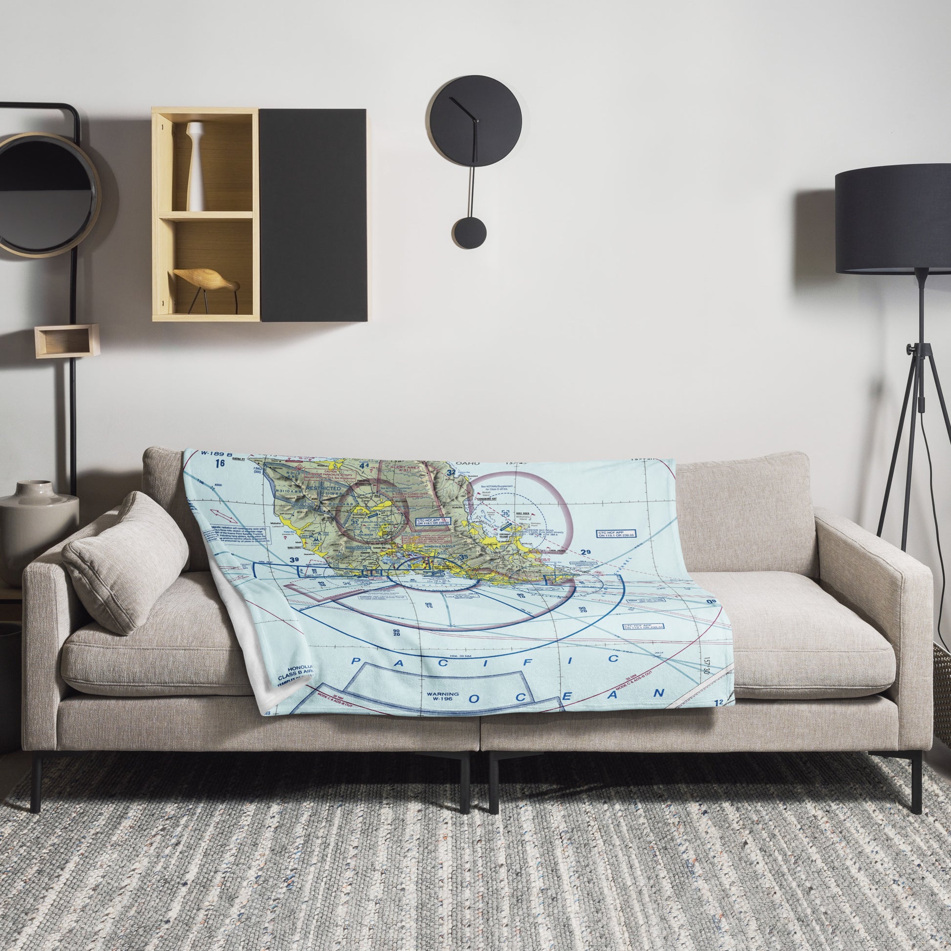 Honolulu Sectional Chart throw blanket