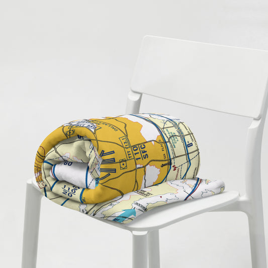 Dallas - Ft. Worth Flyway Chart throw blanket