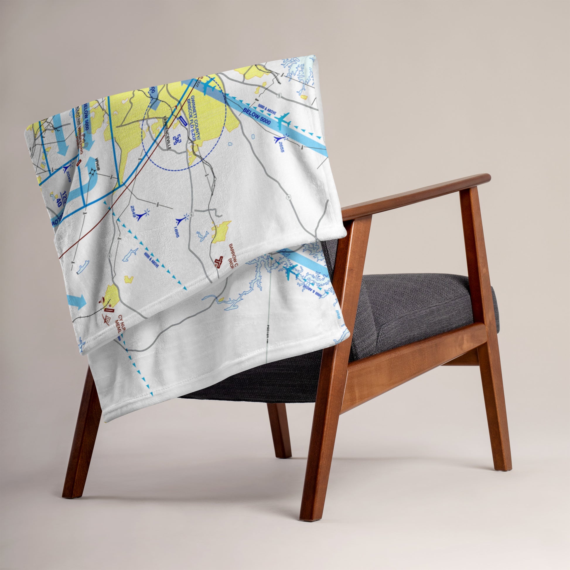 Atlanta Flyway Chart throw blanket