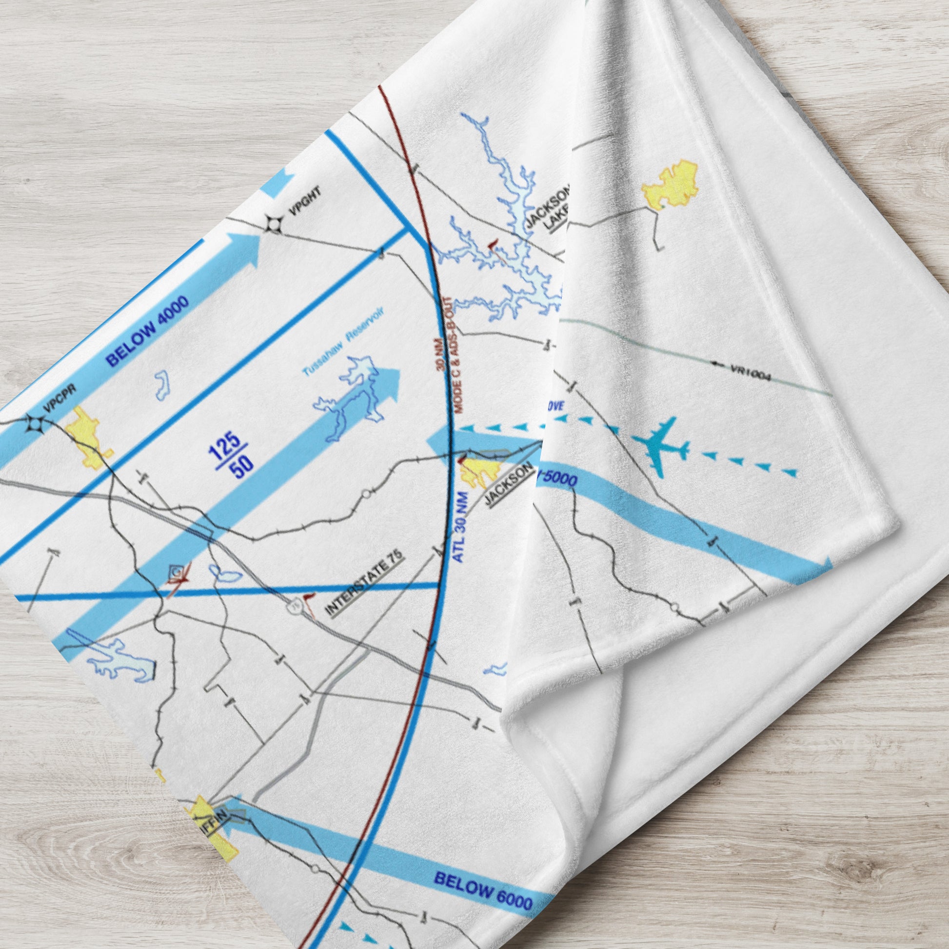 Atlanta Flyway Chart throw blanket