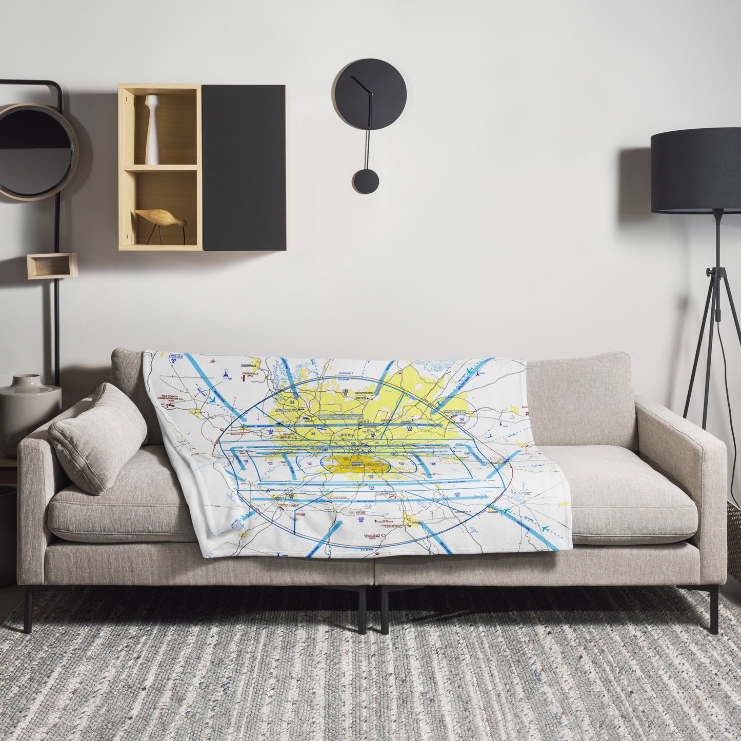 Atlanta Flyway Chart throw blanket