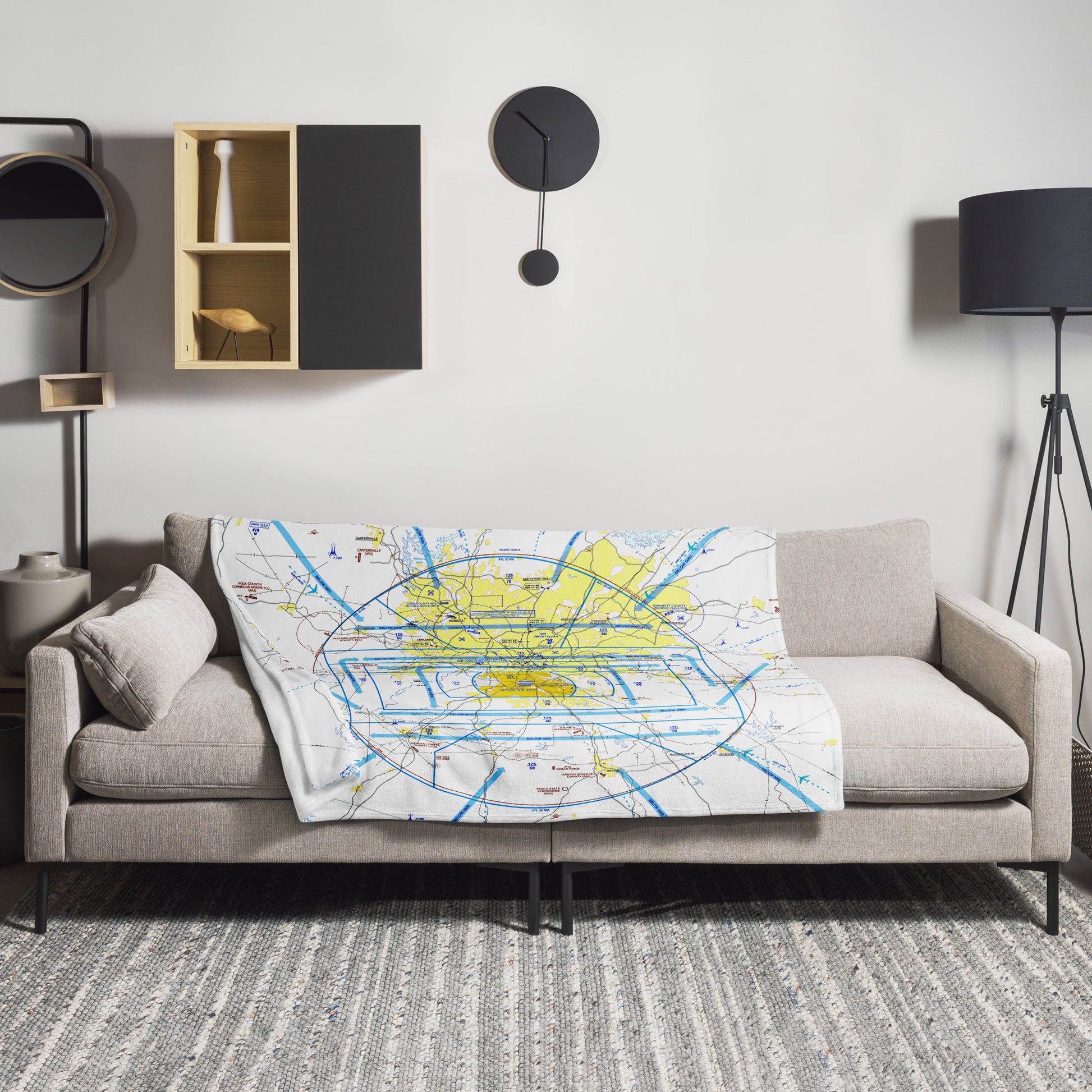 Atlanta Flyway Chart throw blanket