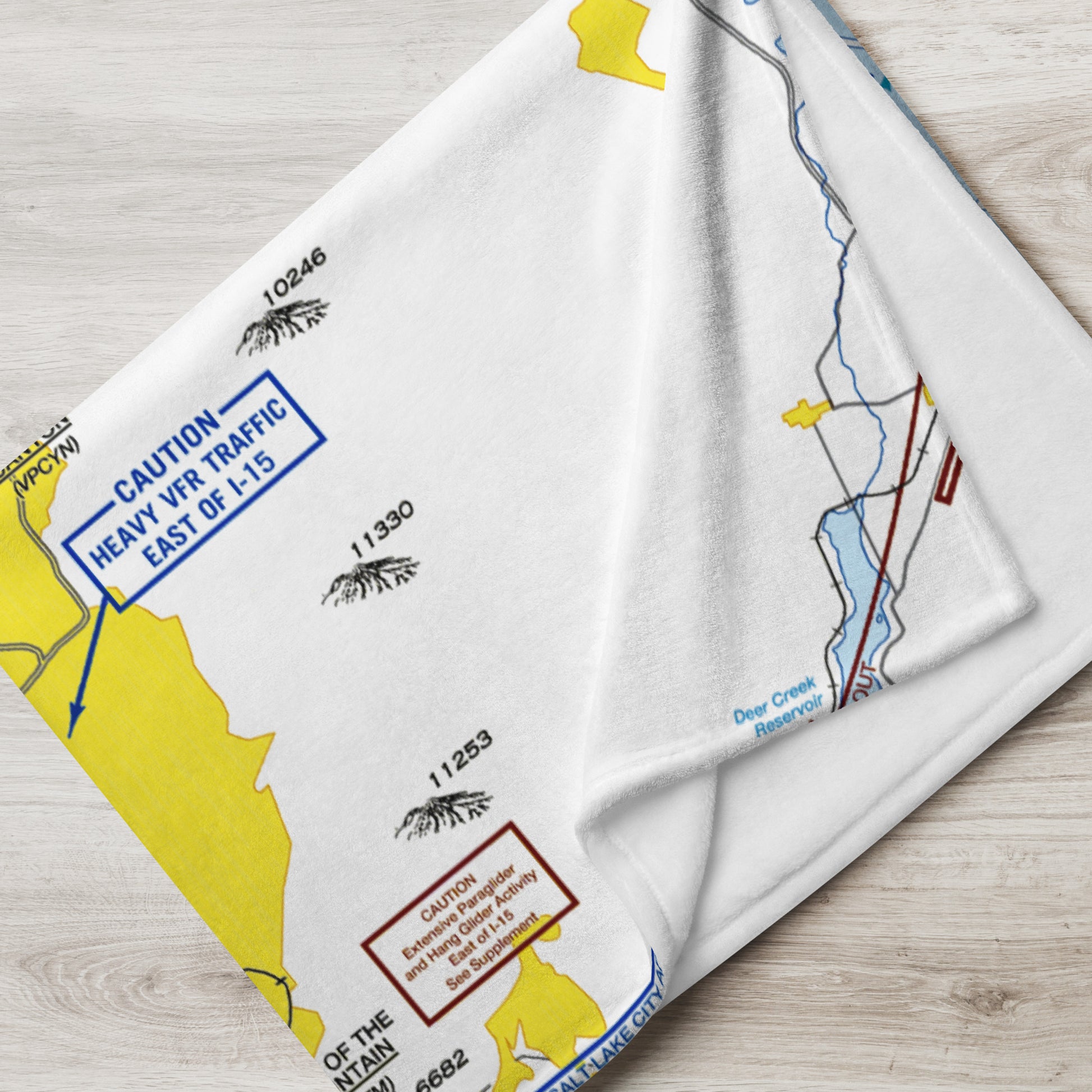 Salt Lake City Flyway Chart throw blanket