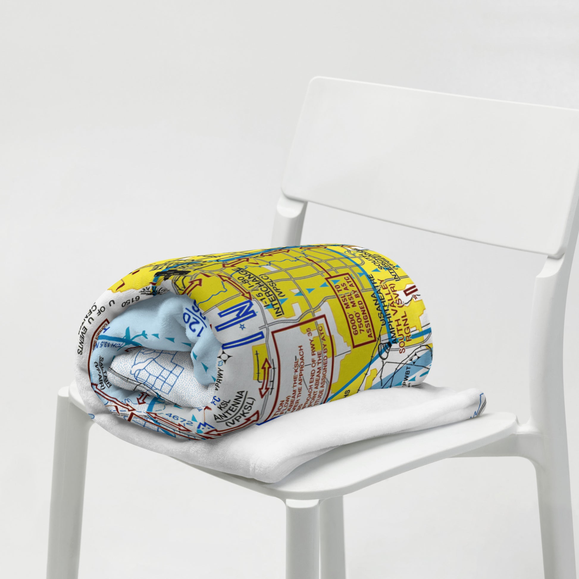 Salt Lake City Flyway Chart throw blanket
