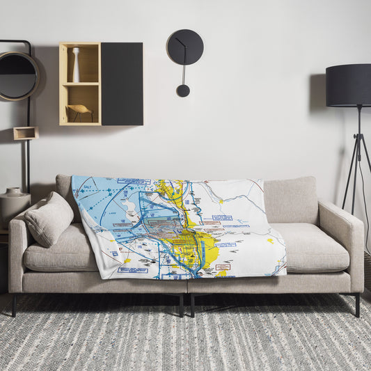 Salt Lake City Flyway Chart throw blanket