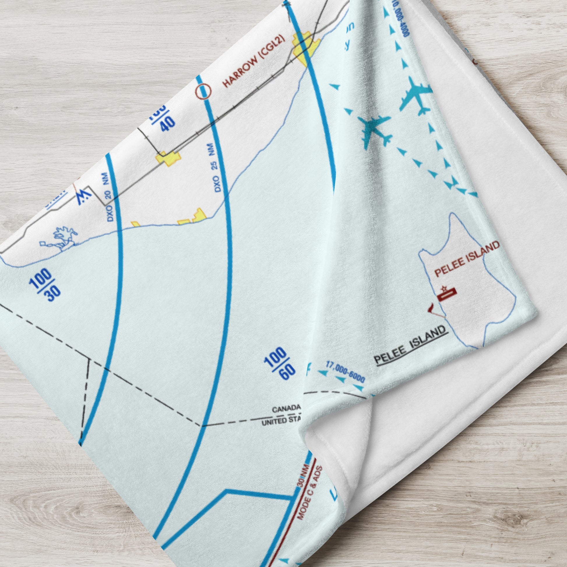 Detroit Flyway Chart throw blanket