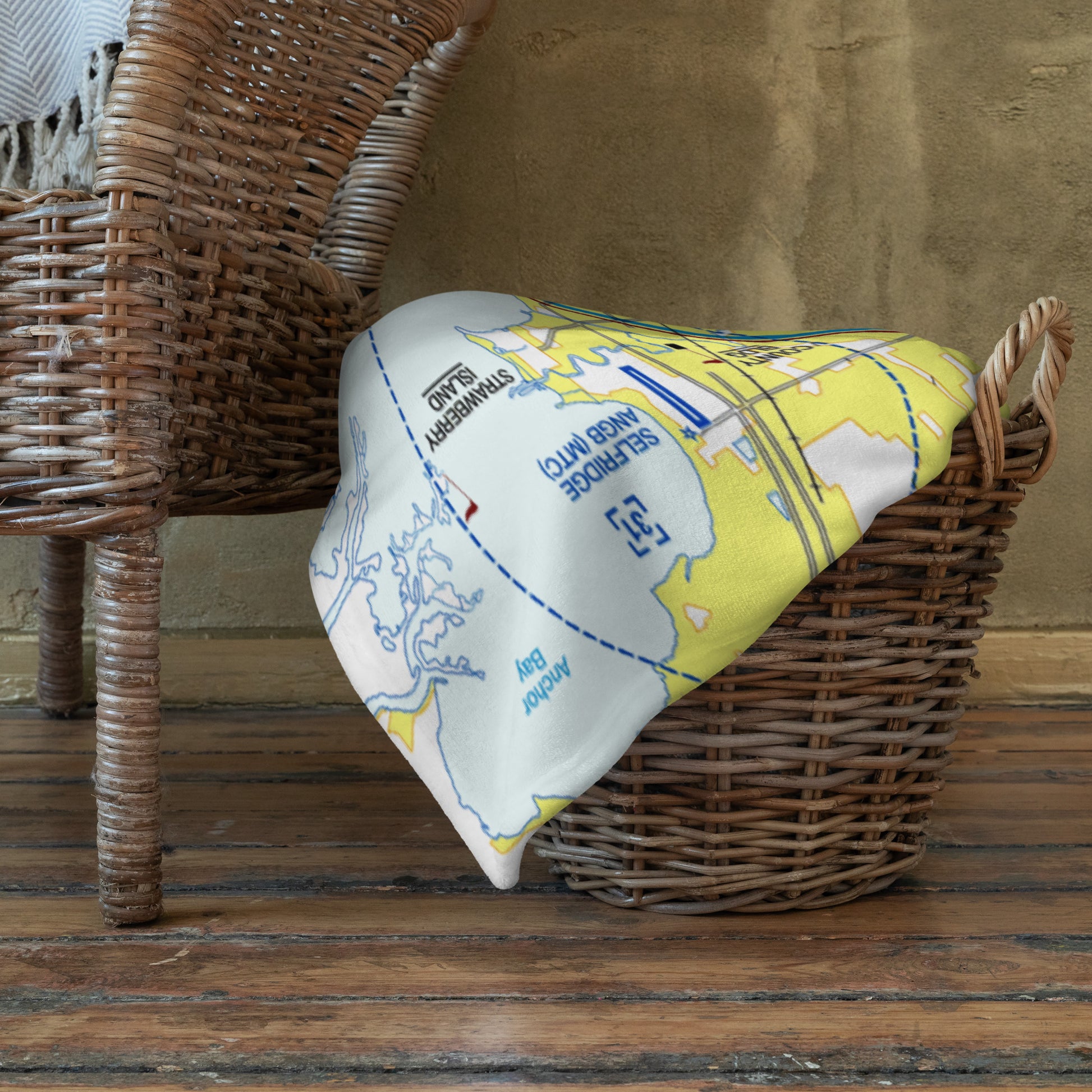 Detroit Flyway Chart throw blanket