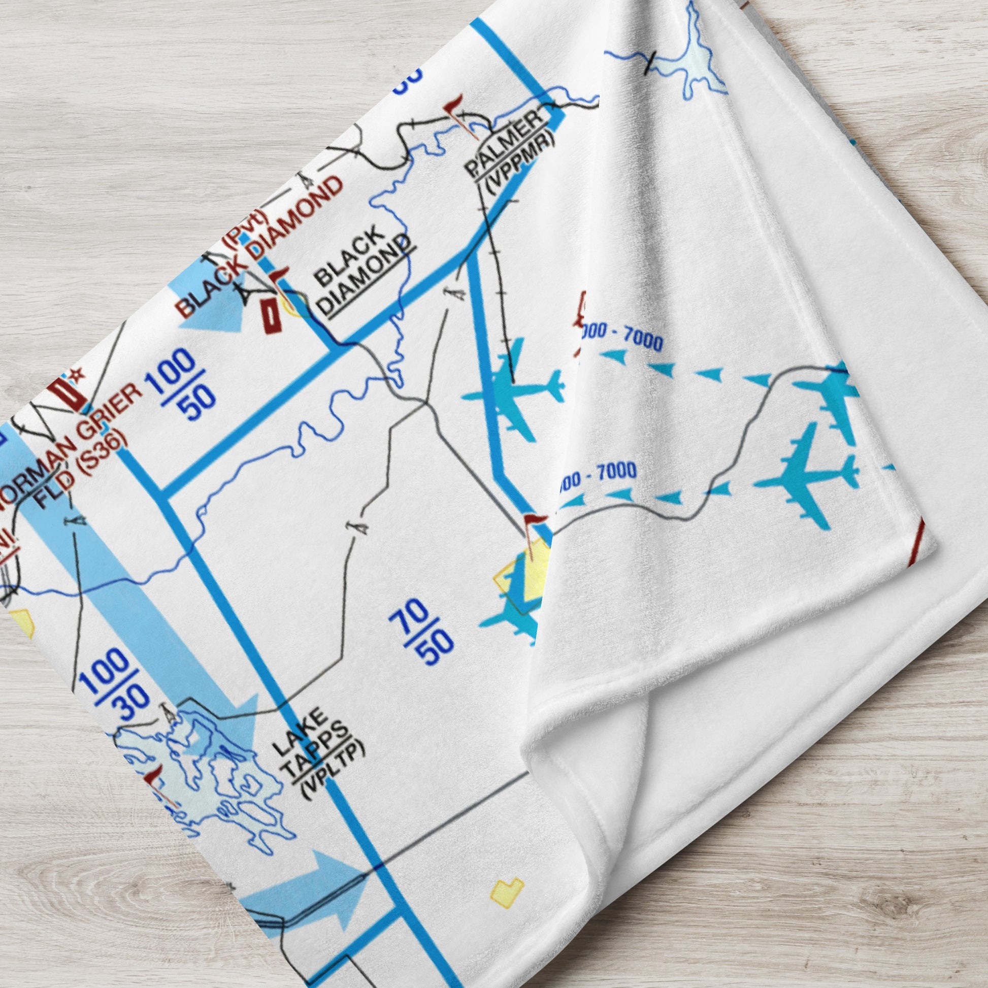 Seattle Flyway Chart throw blanket