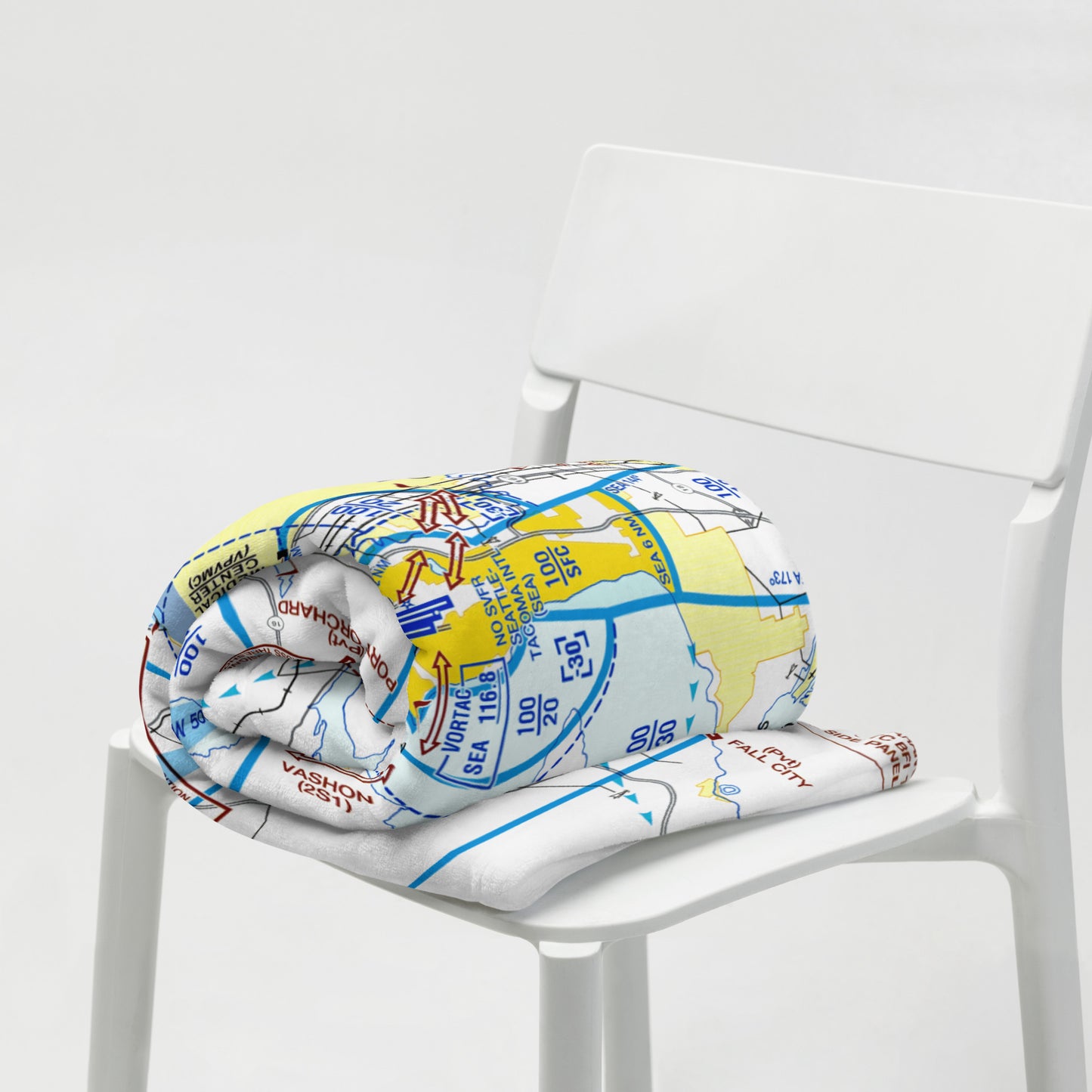 Seattle Flyway Chart throw blanket