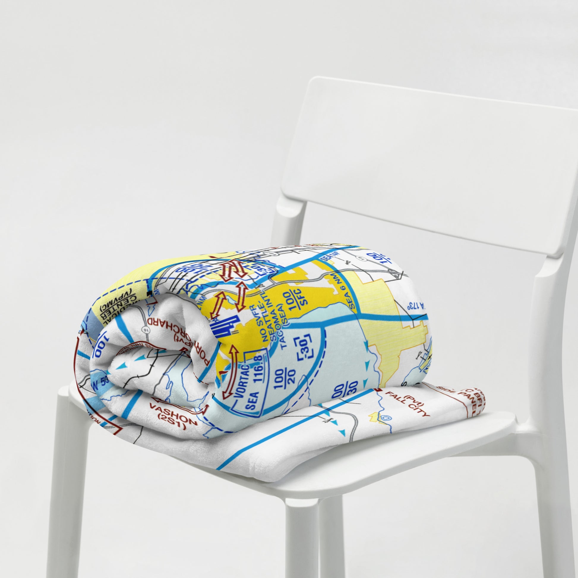 Seattle Flyway Chart throw blanket