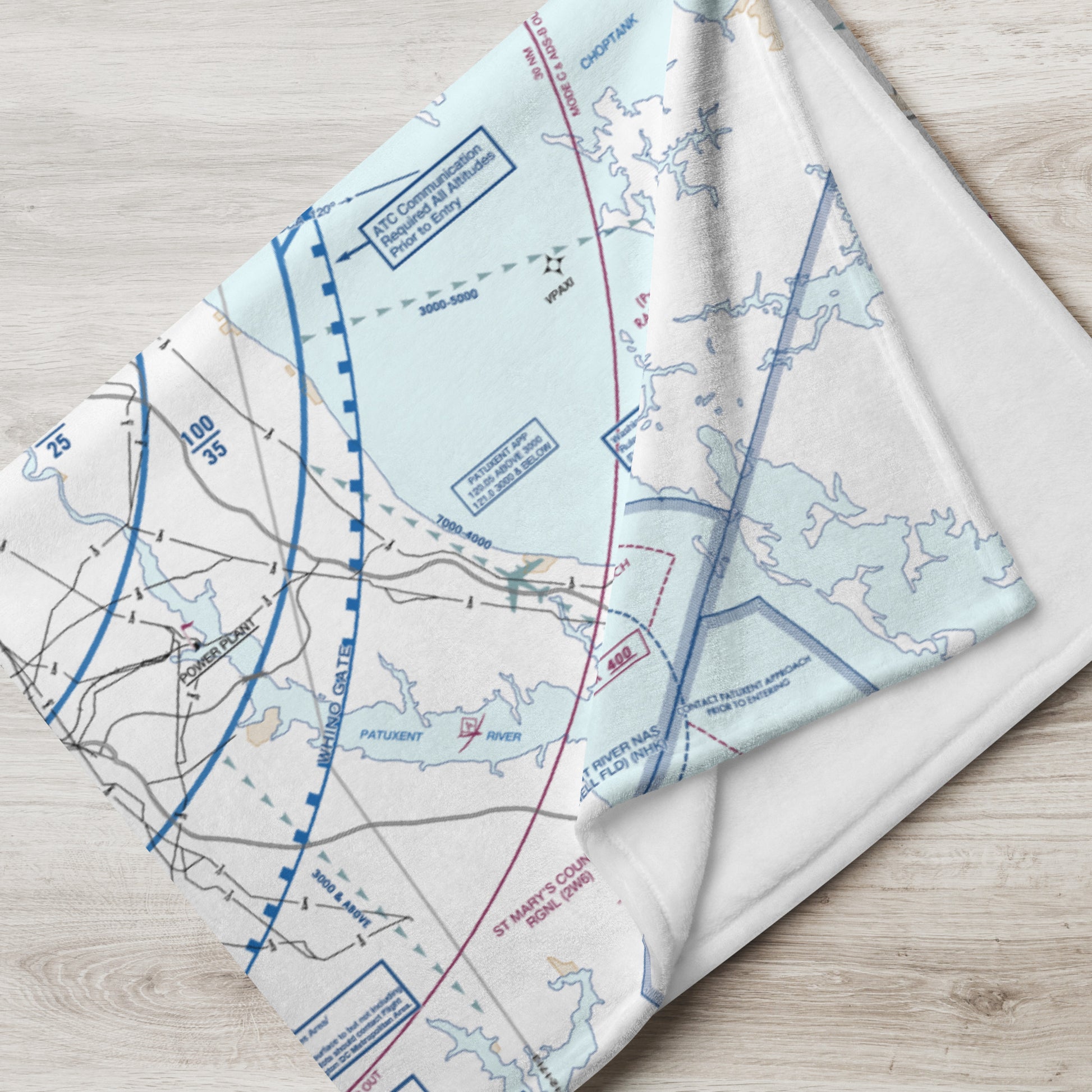 Baltimore-Washington Flyway Chart throw blanket
