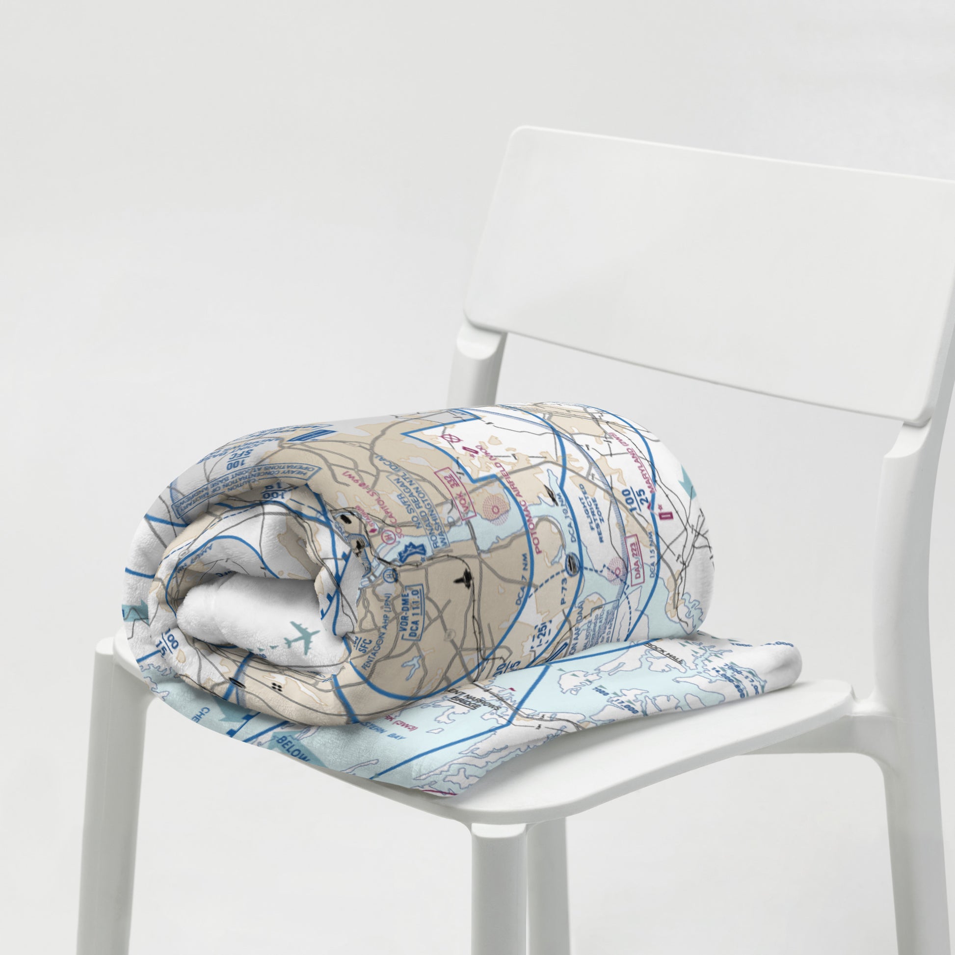 Baltimore-Washington Flyway Chart throw blanket