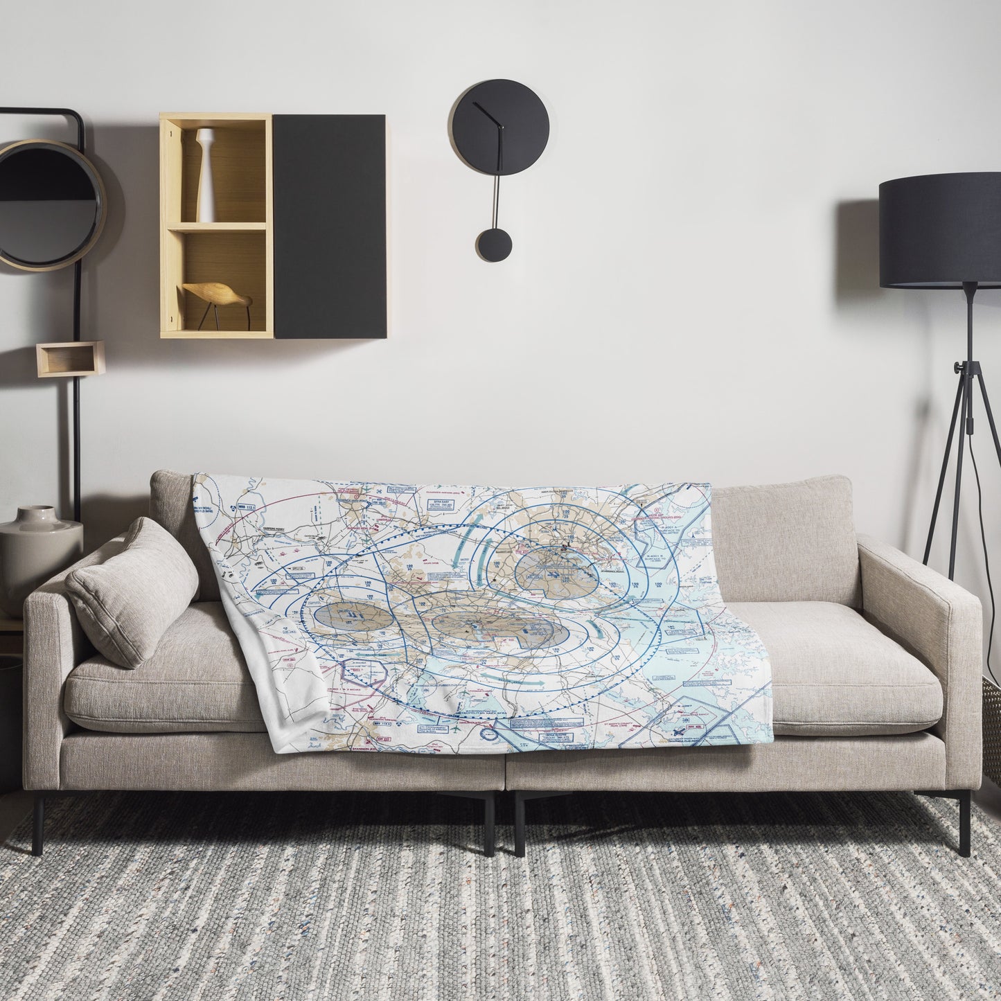 Baltimore-Washington Flyway Chart throw blanket