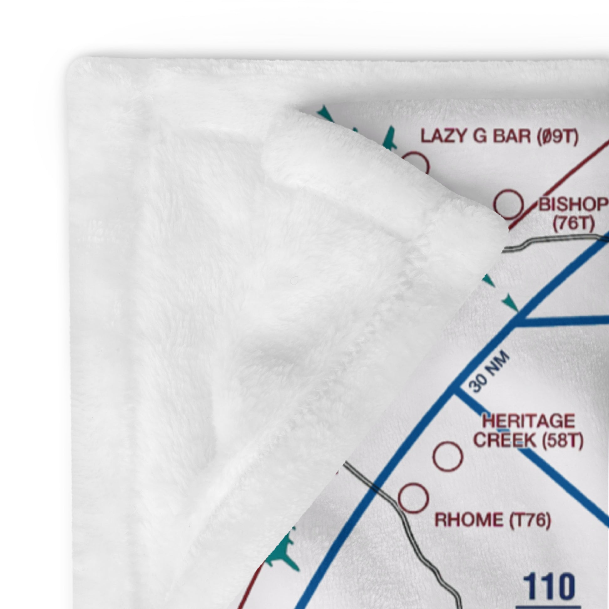 Dallas - Ft. Worth Flyway Chart throw blanket