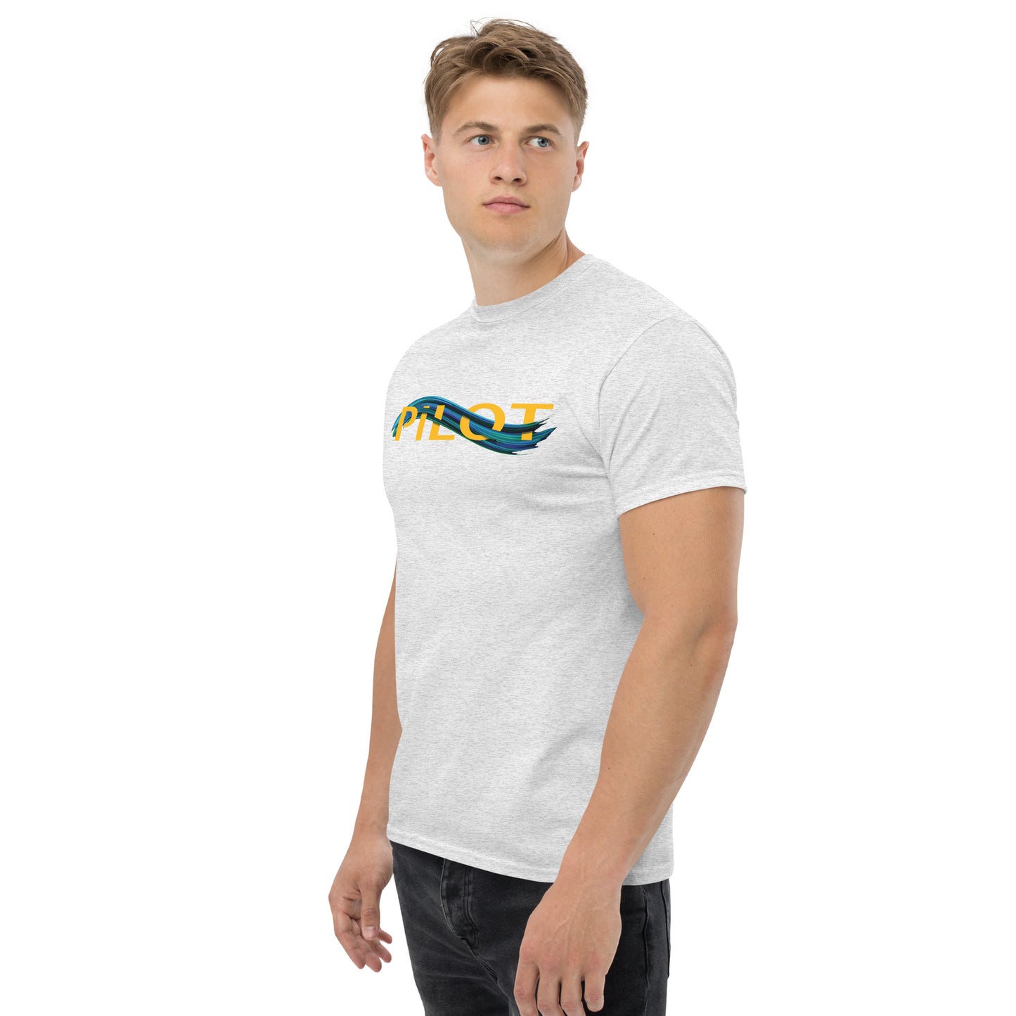 Pilot men's heavyweight tee (yellow/blue)