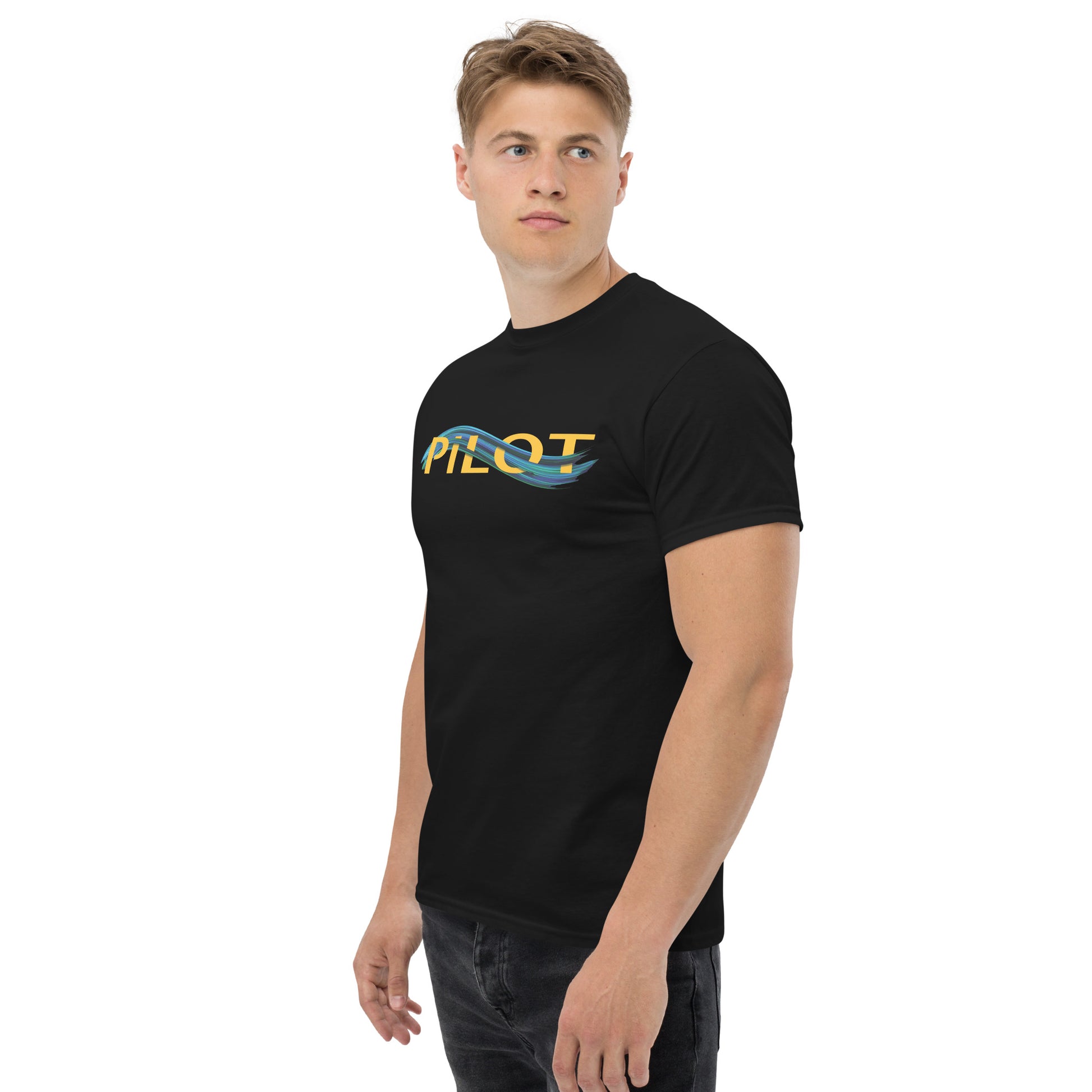 Pilot men's heavyweight tee (yellow/blue)