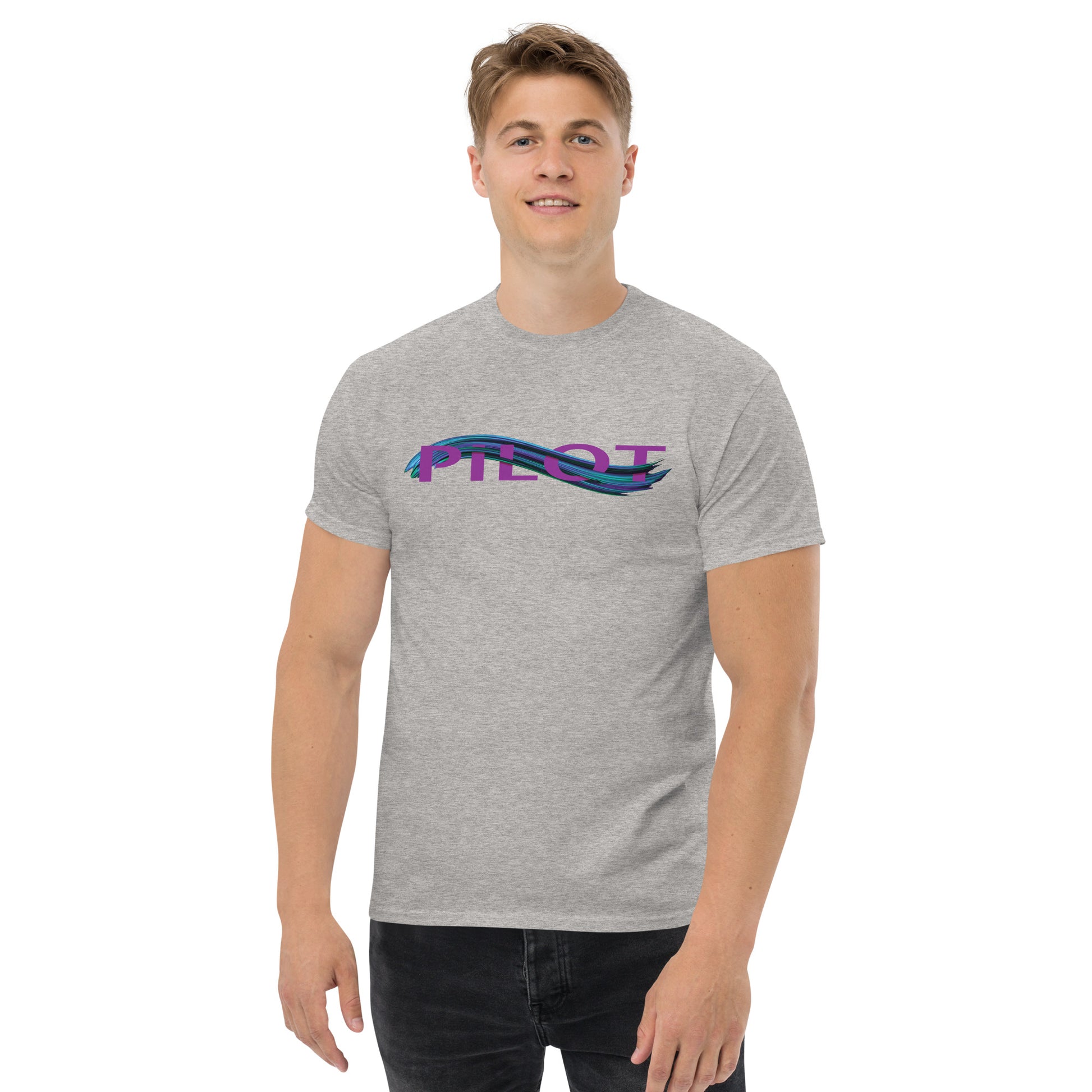 Pilot men's heavyweight tee (purple/blue)