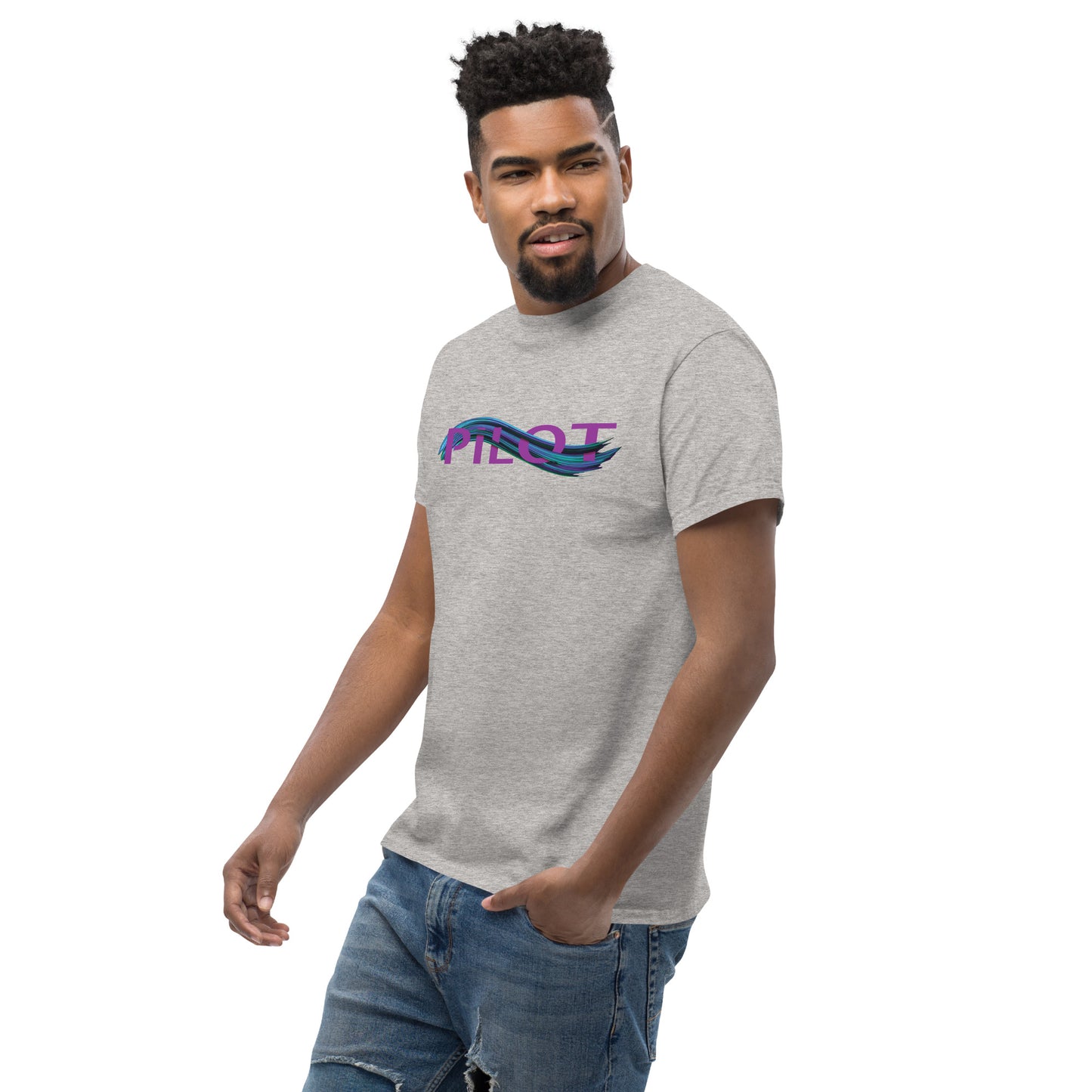 Pilot men's heavyweight tee (purple/blue)